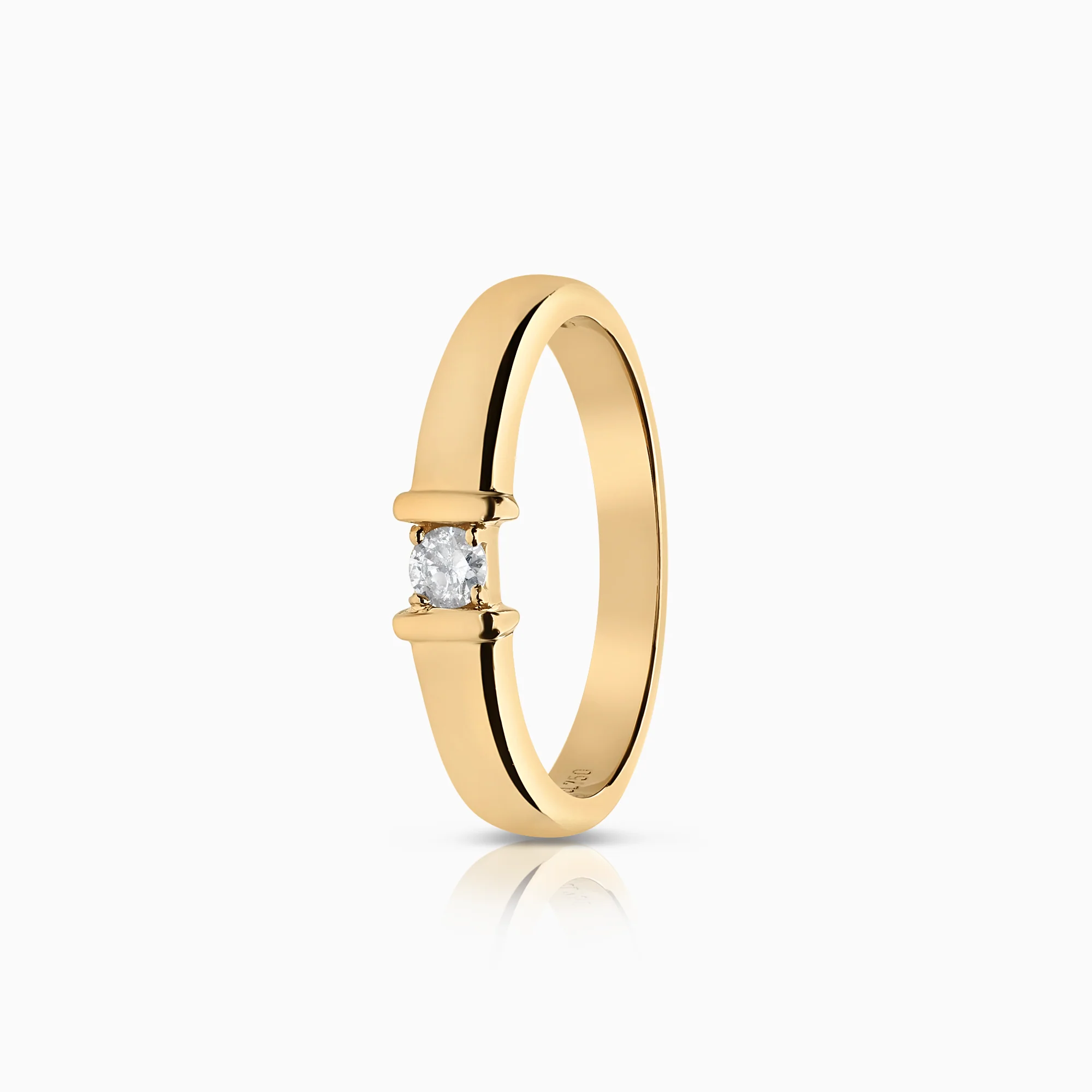Solitaire ring 0.10ct 18K gold