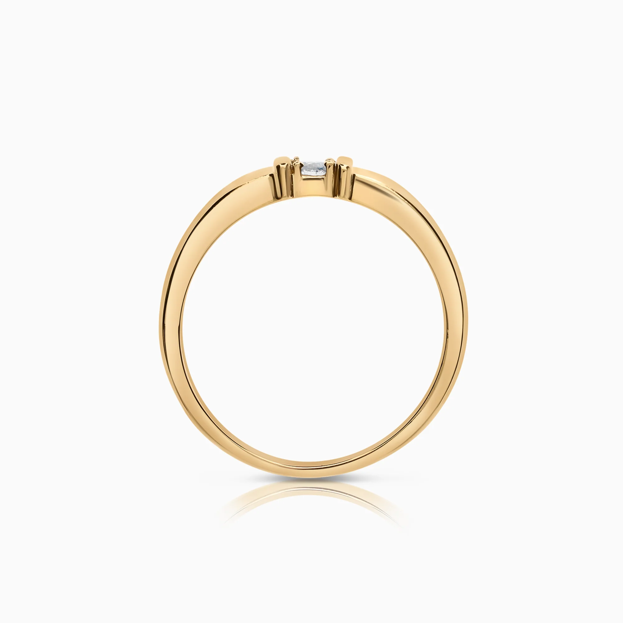 Solitaire ring 0.10ct 18K gold - Image 2