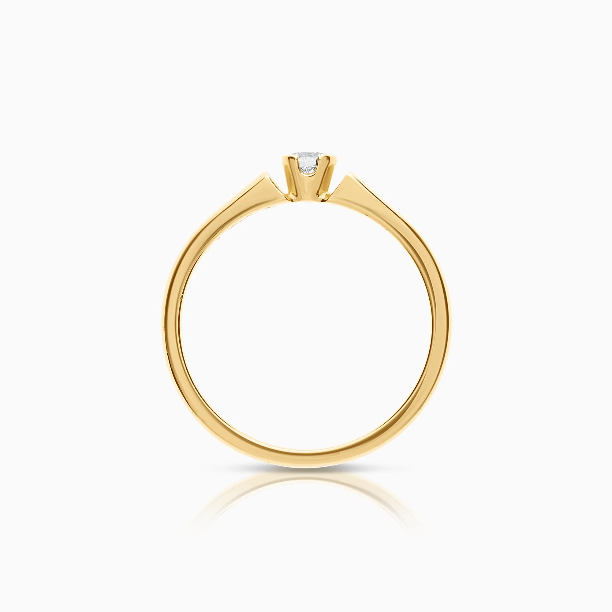 Solitaire ring 0.10ct 18K gold - Image 2