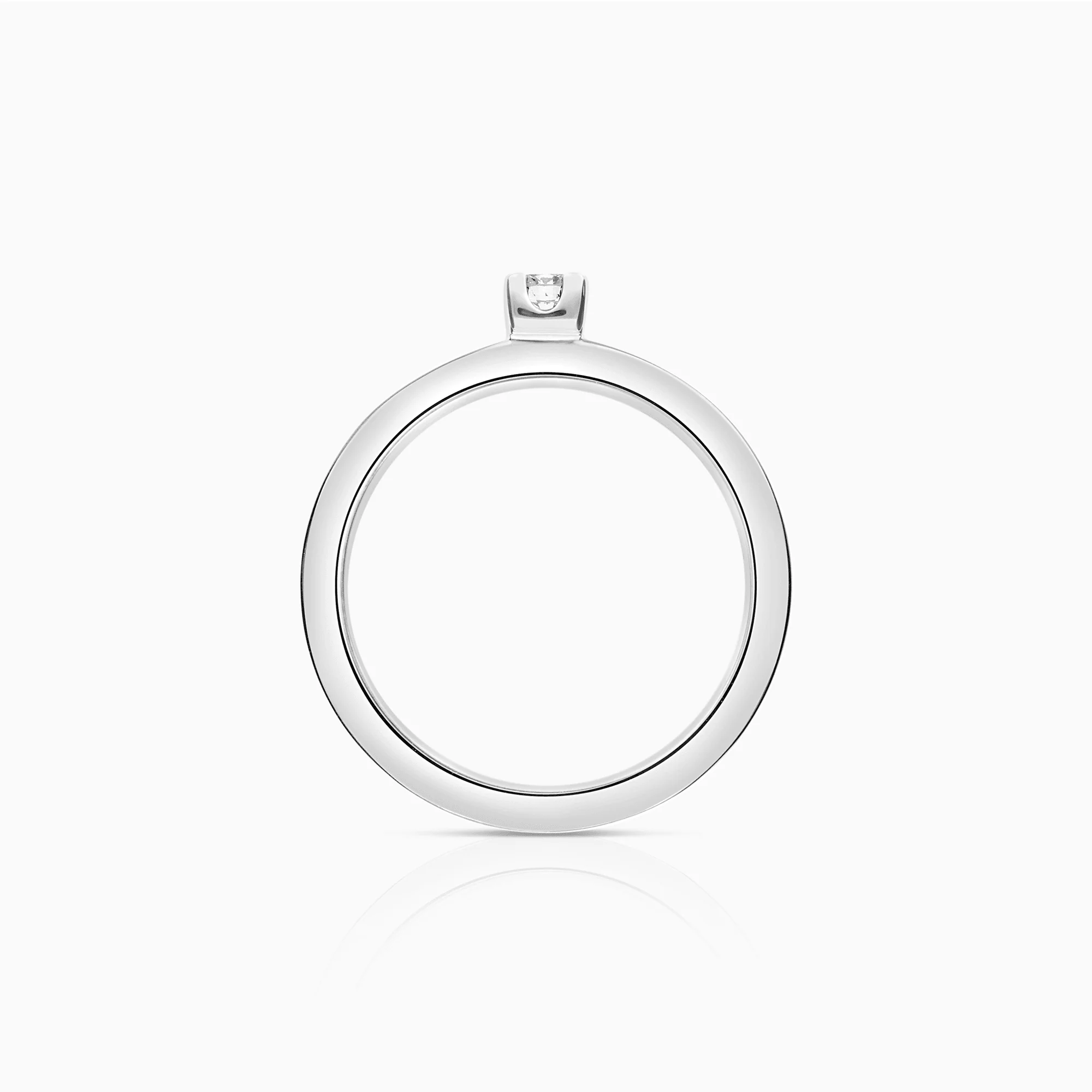 Solitaire ring 0.10ct 18K white gold - Image 2