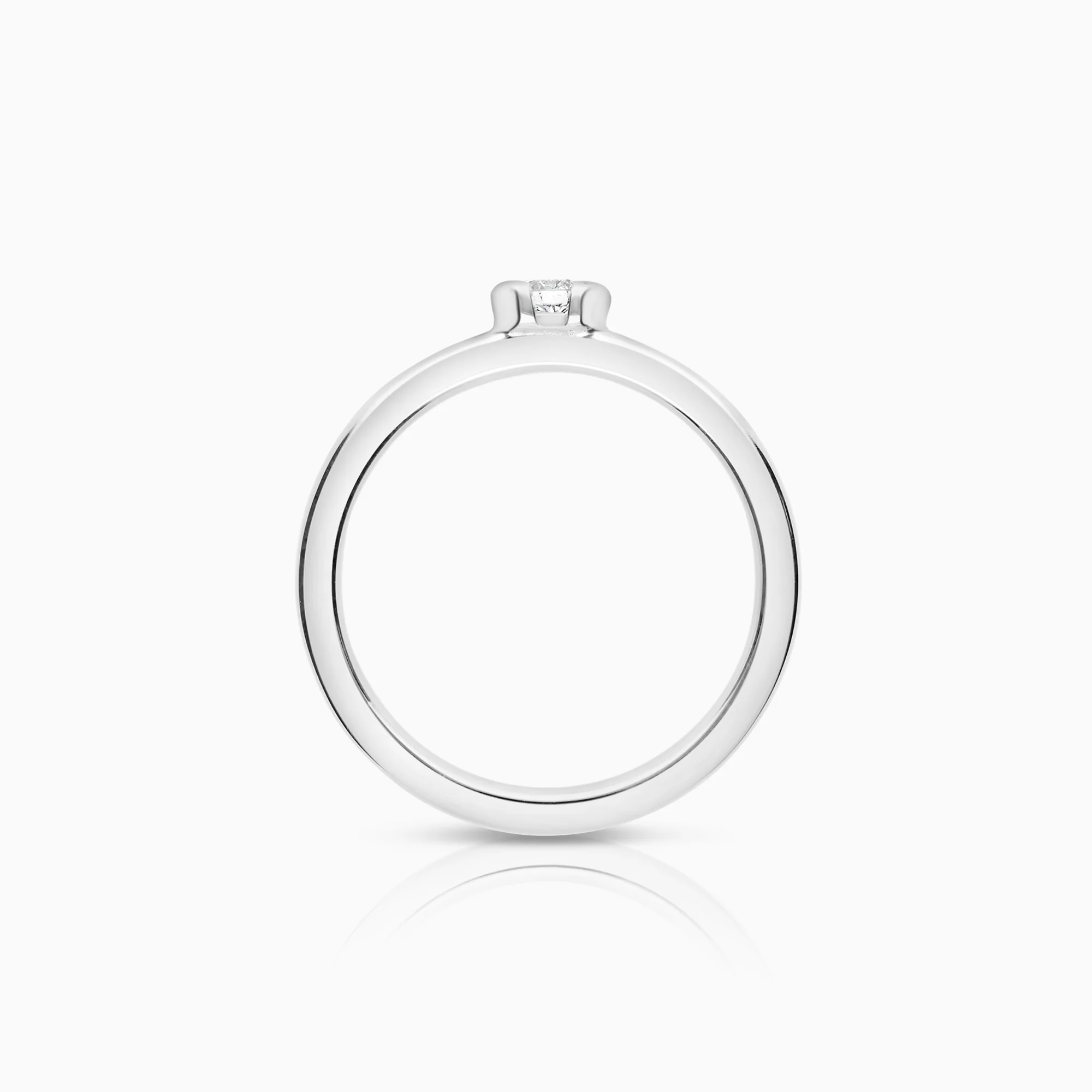 Solitaire ring 0.10ct 18K white gold - Image 2