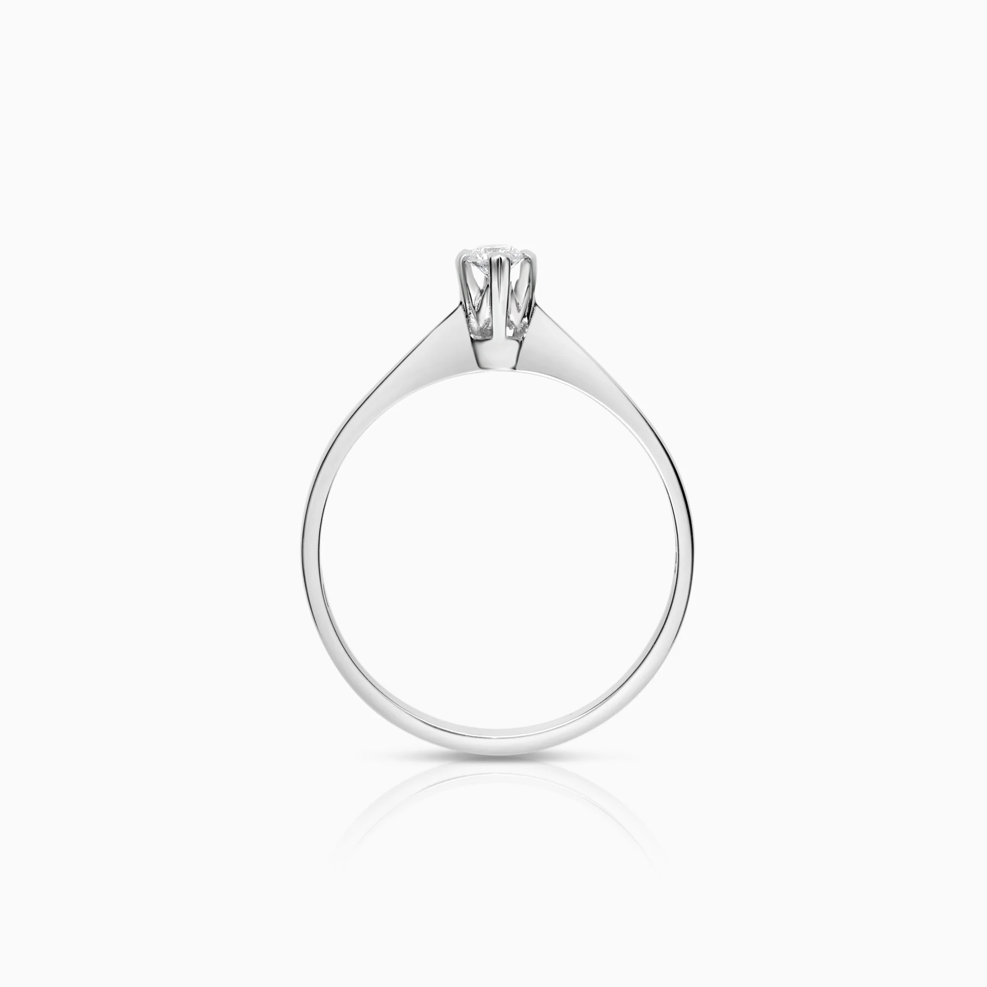 Solitaire ring 0.10ct 18K white gold - Image 2