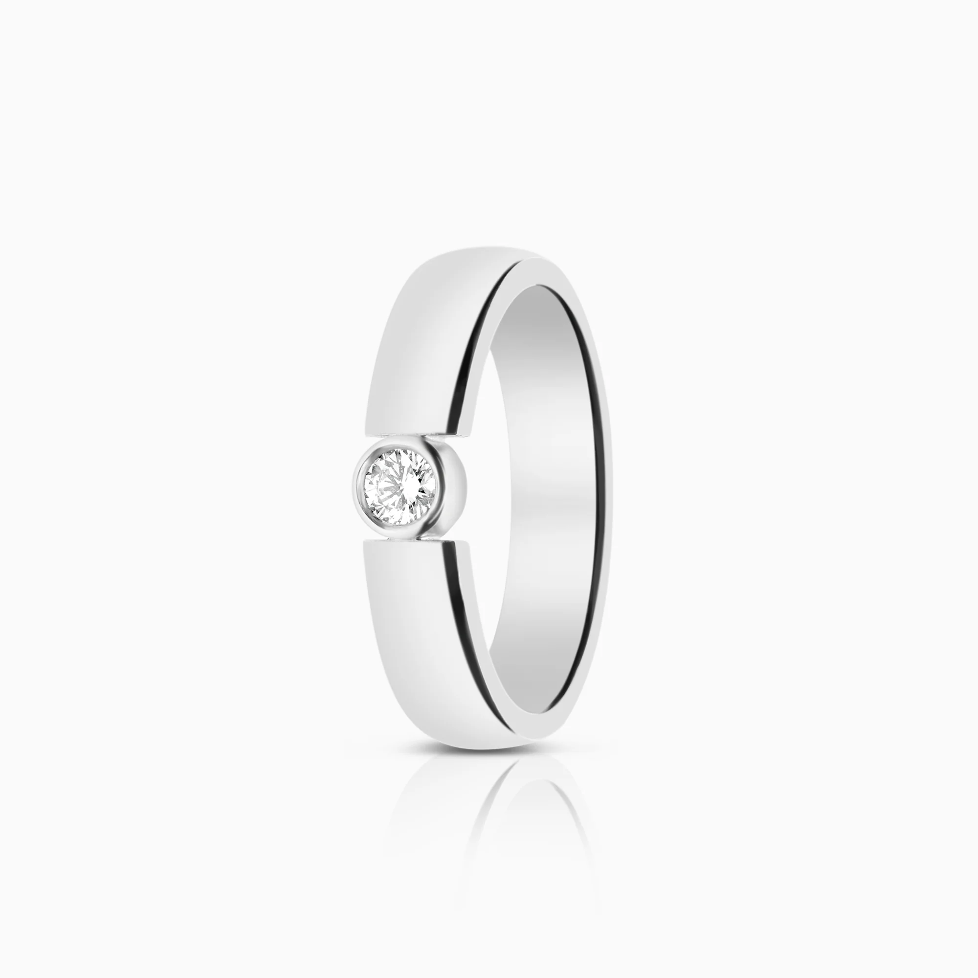 Solitaire ring 0.10ct 18K white gold