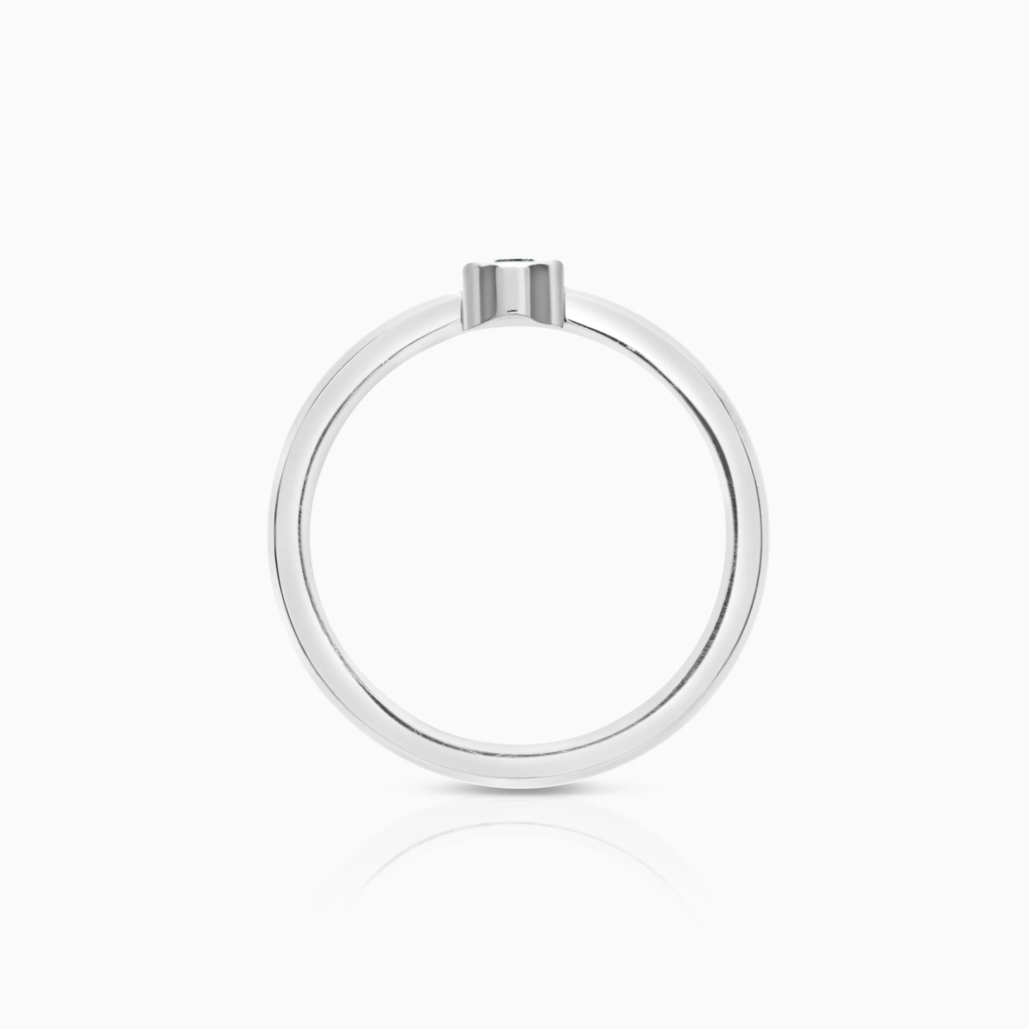 Solitaire ring 0.10ct 18K white gold - Image 2
