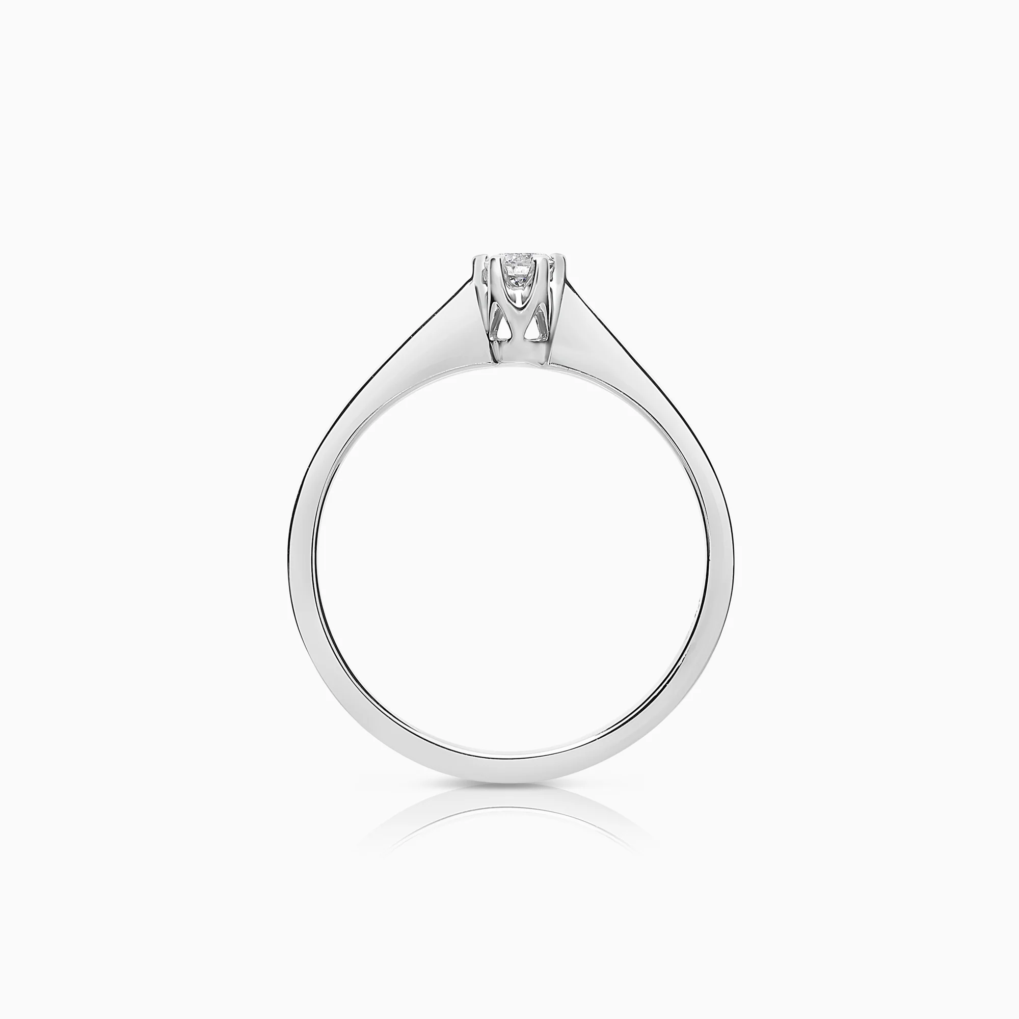 Solitaire ring 0.10ct 18K white gold - Image 2