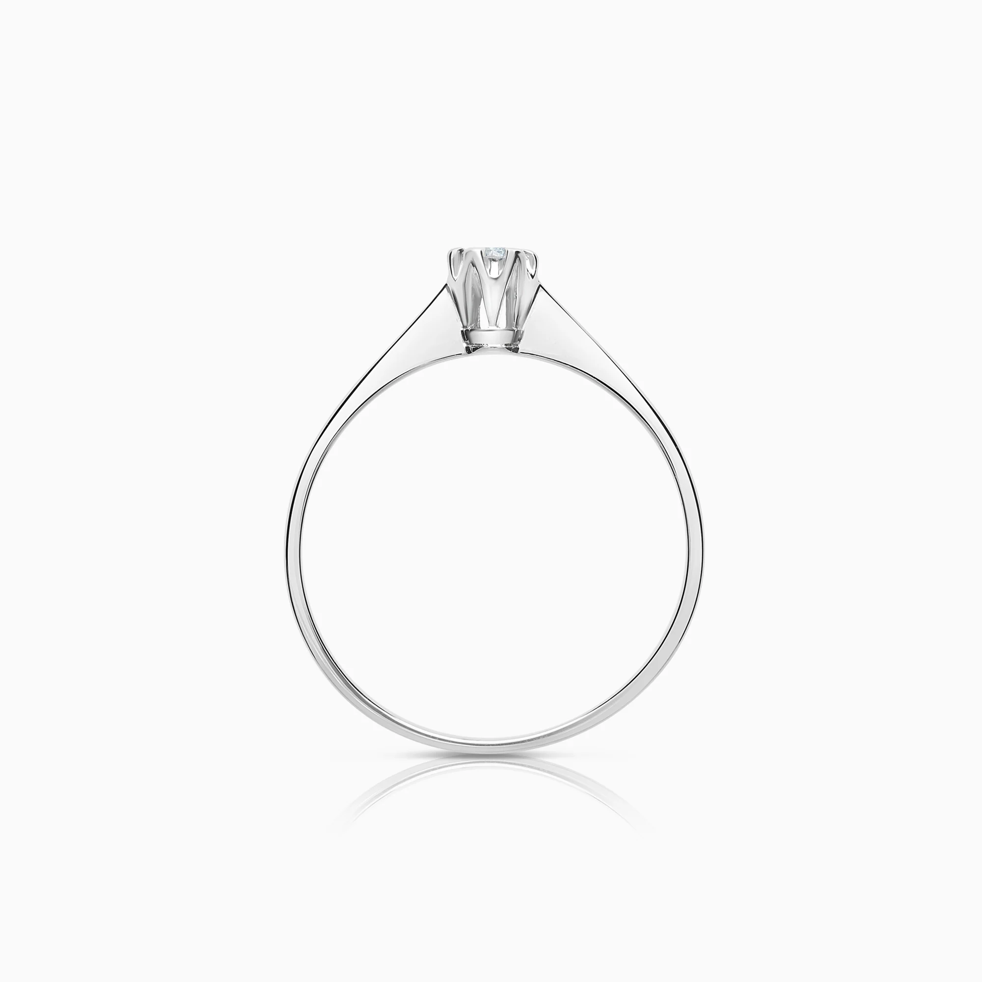 Solitaire ring 0.10ct 18K white gold - Image 2