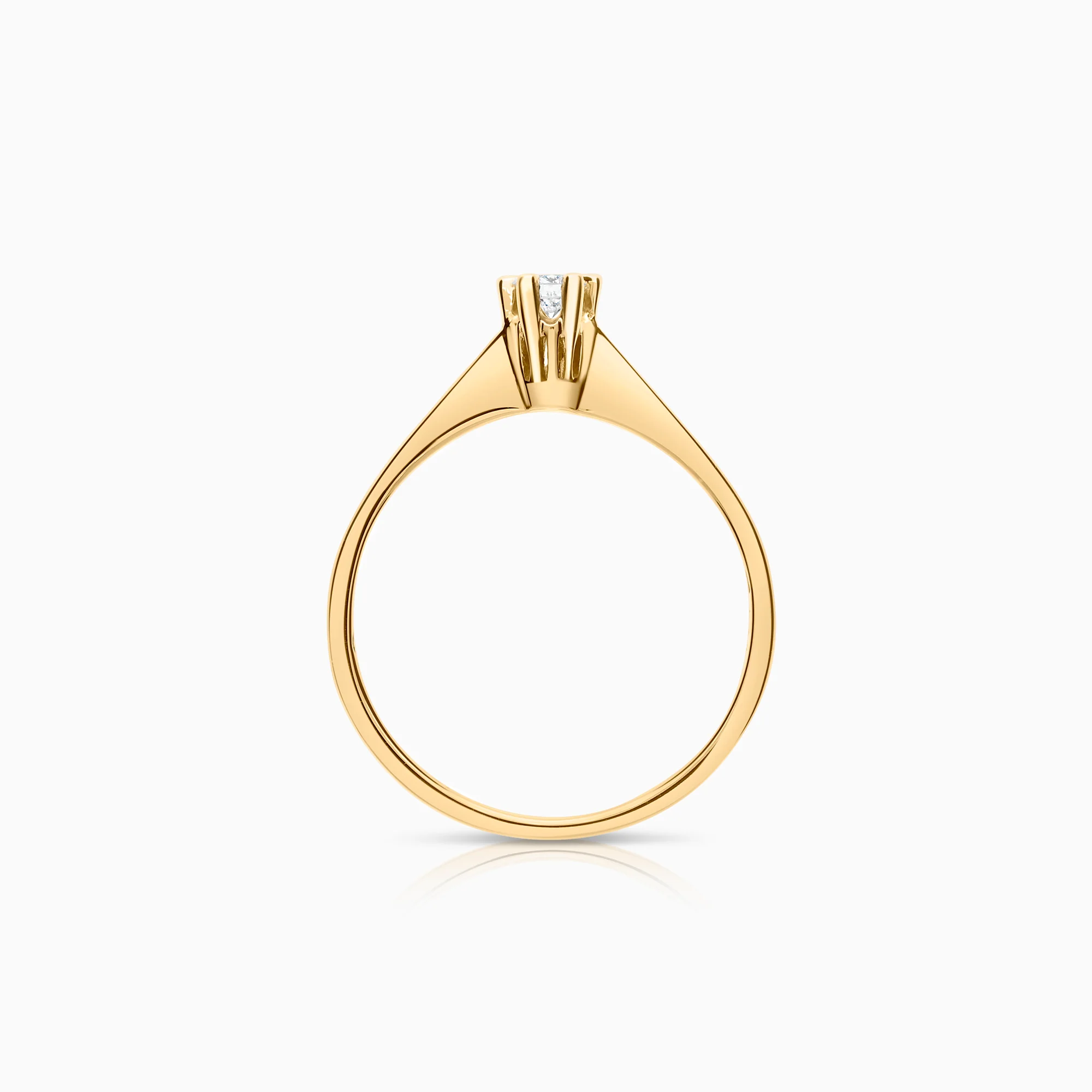 Solitaire ring 0.11ct 18K gold - Image 2