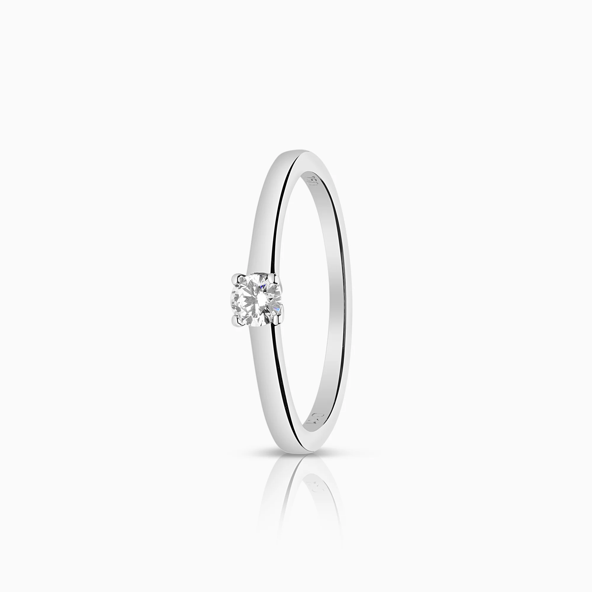 Solitaire Ring 0.11ct 18K White Gold