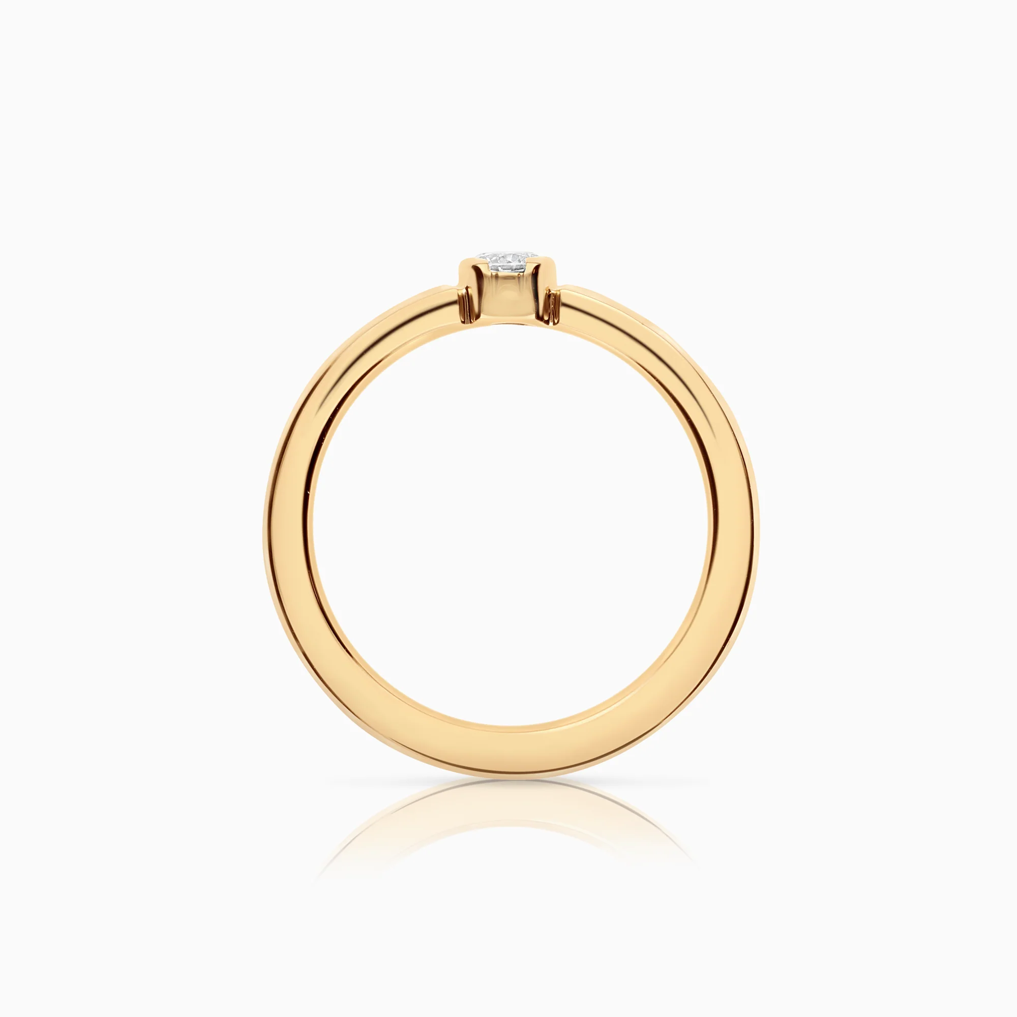 Solitaire ring 0.12ct 18K gold - Image 2