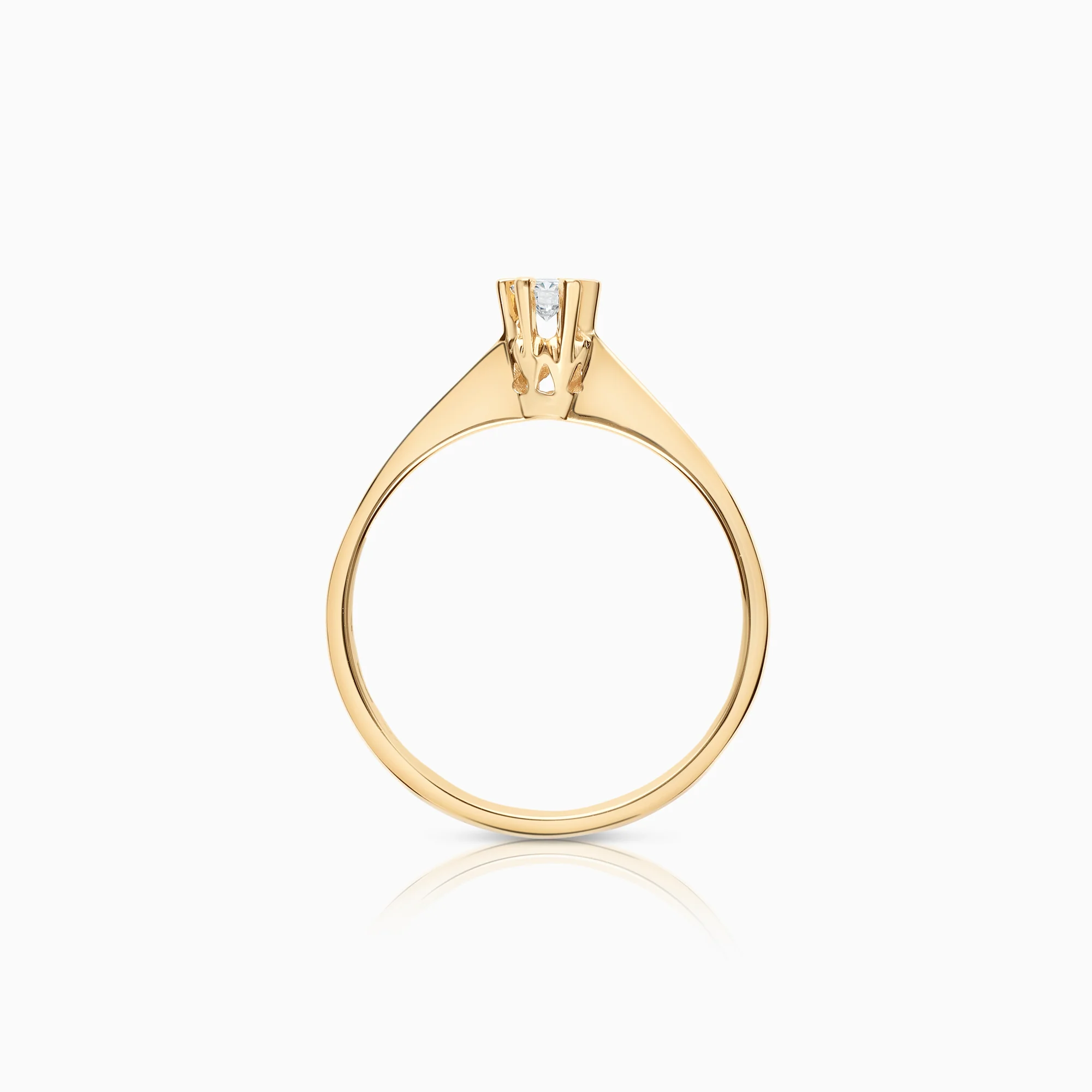 Solitaire ring 0.12ct 18K gold - Image 2