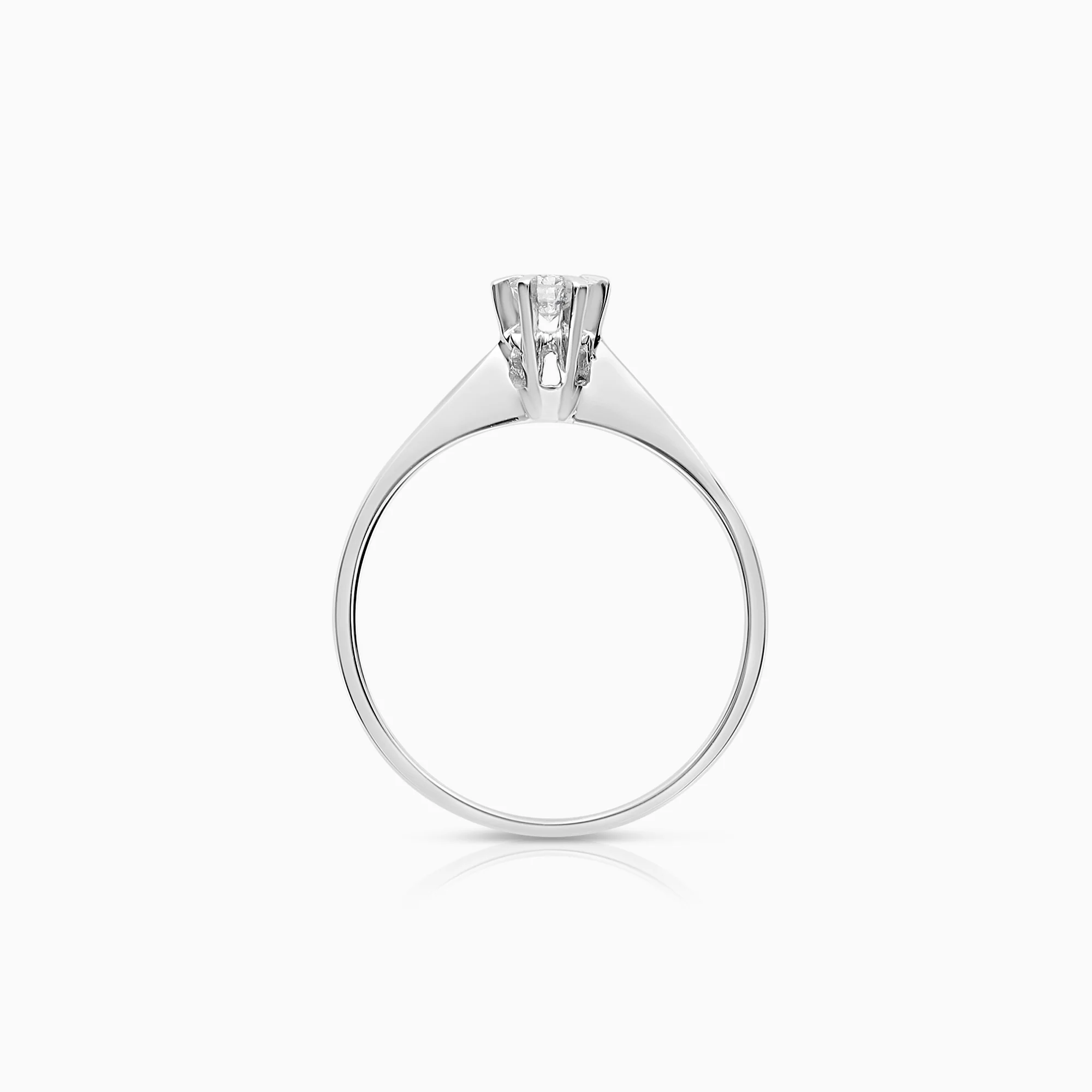 Solitaire ring 0.12ct 18K white gold - Image 2