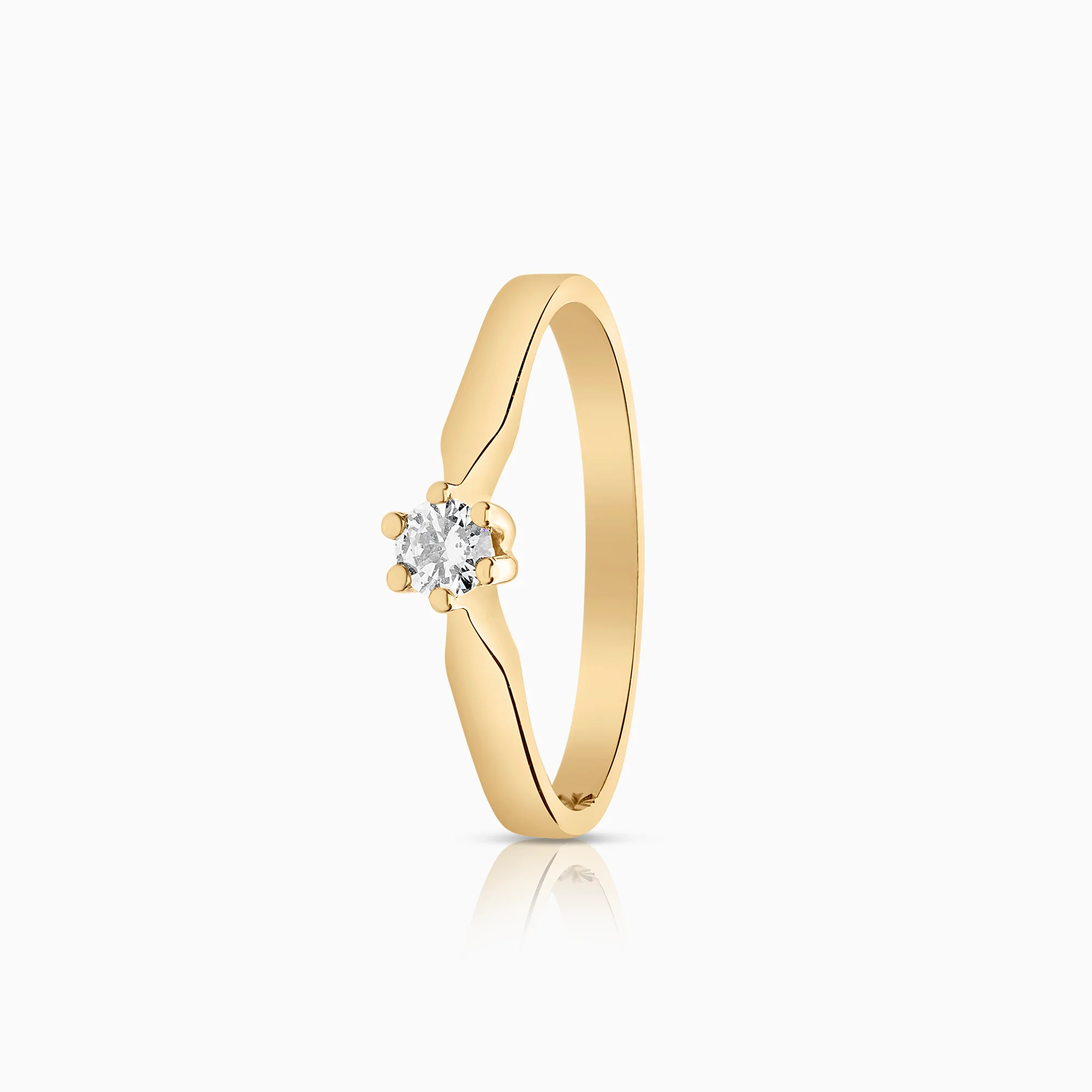 Solitaire ring 0.13ct 18K gold