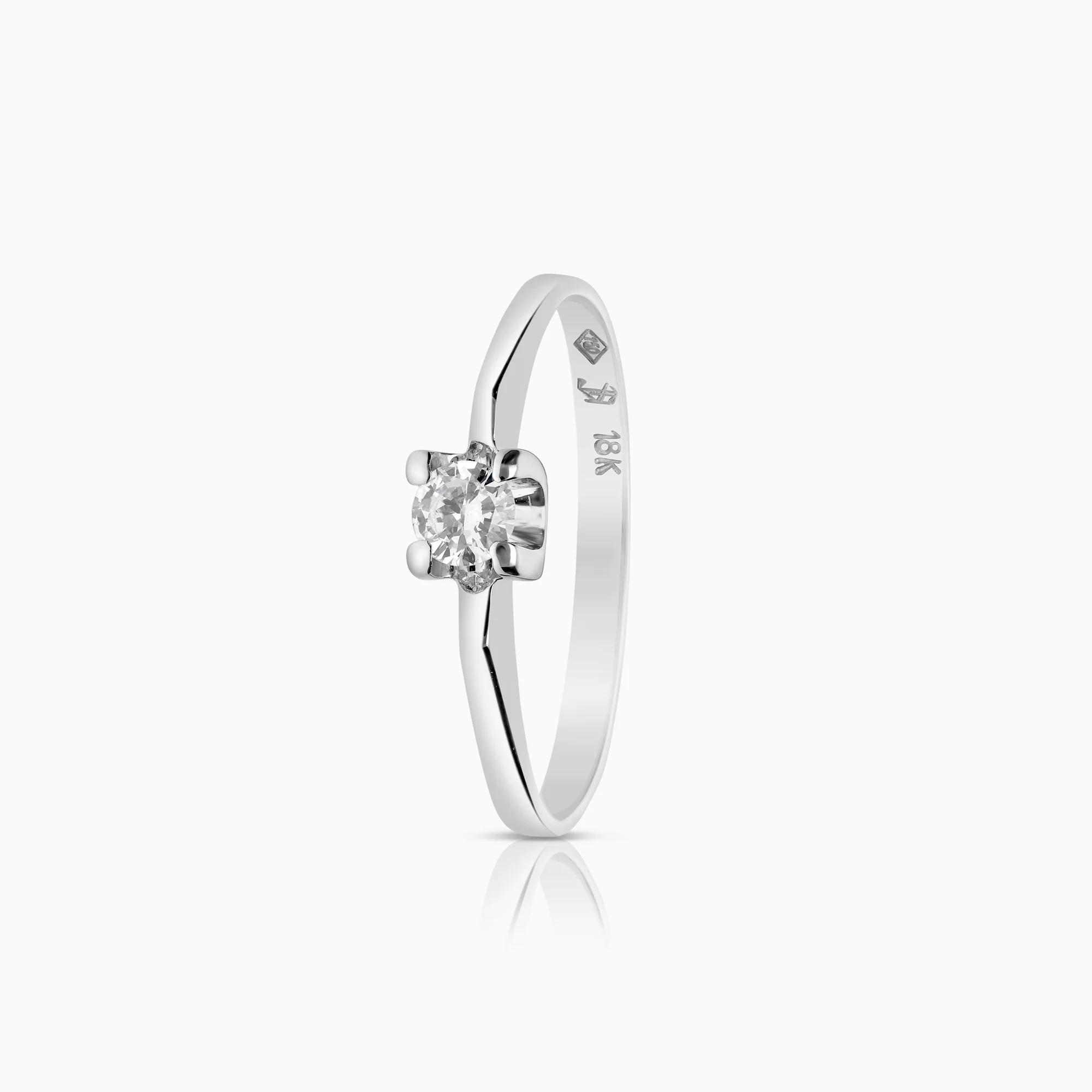 Solitaire Ring 0.13ct 18K White Gold