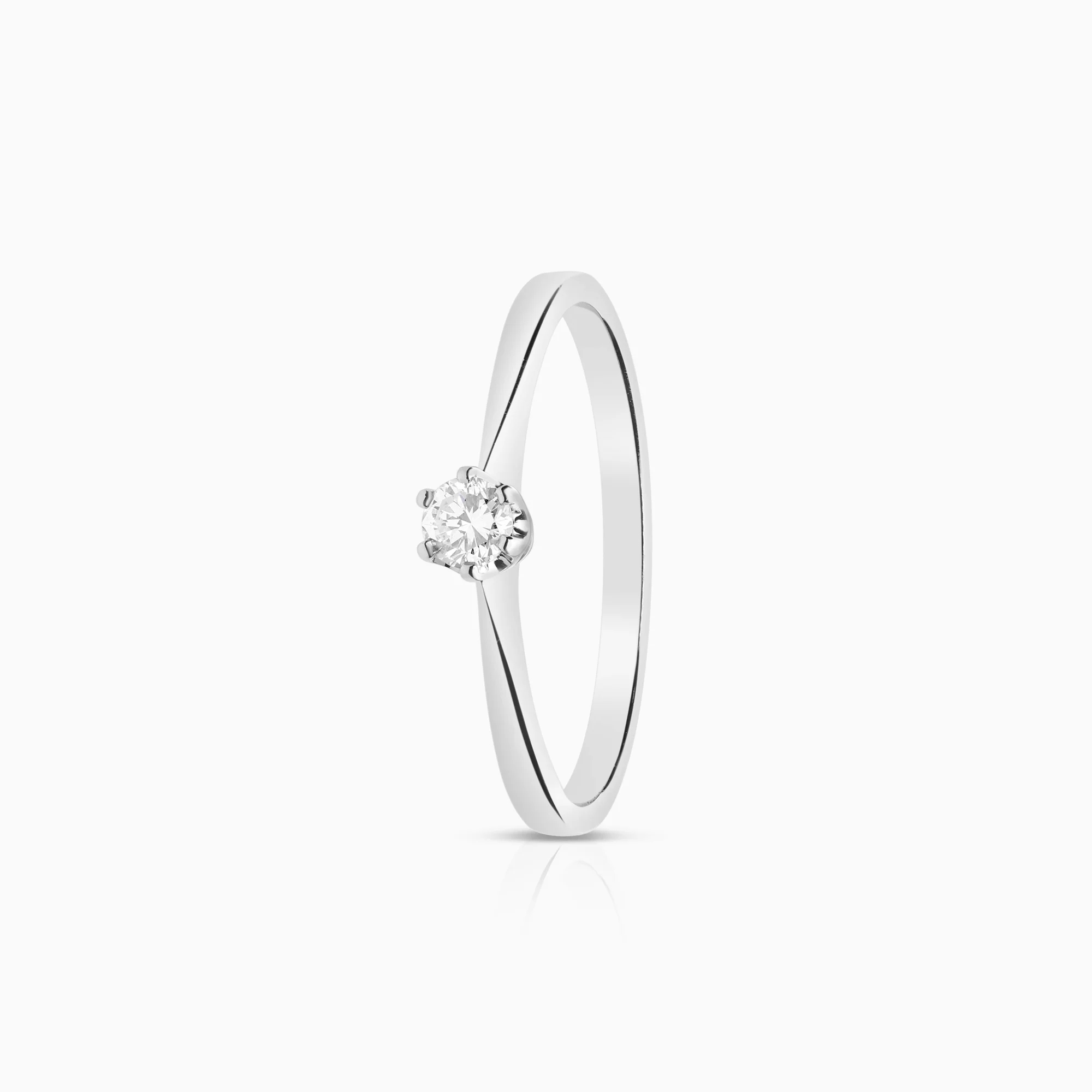 Solitaire Ring 0.13ct 18K White Gold