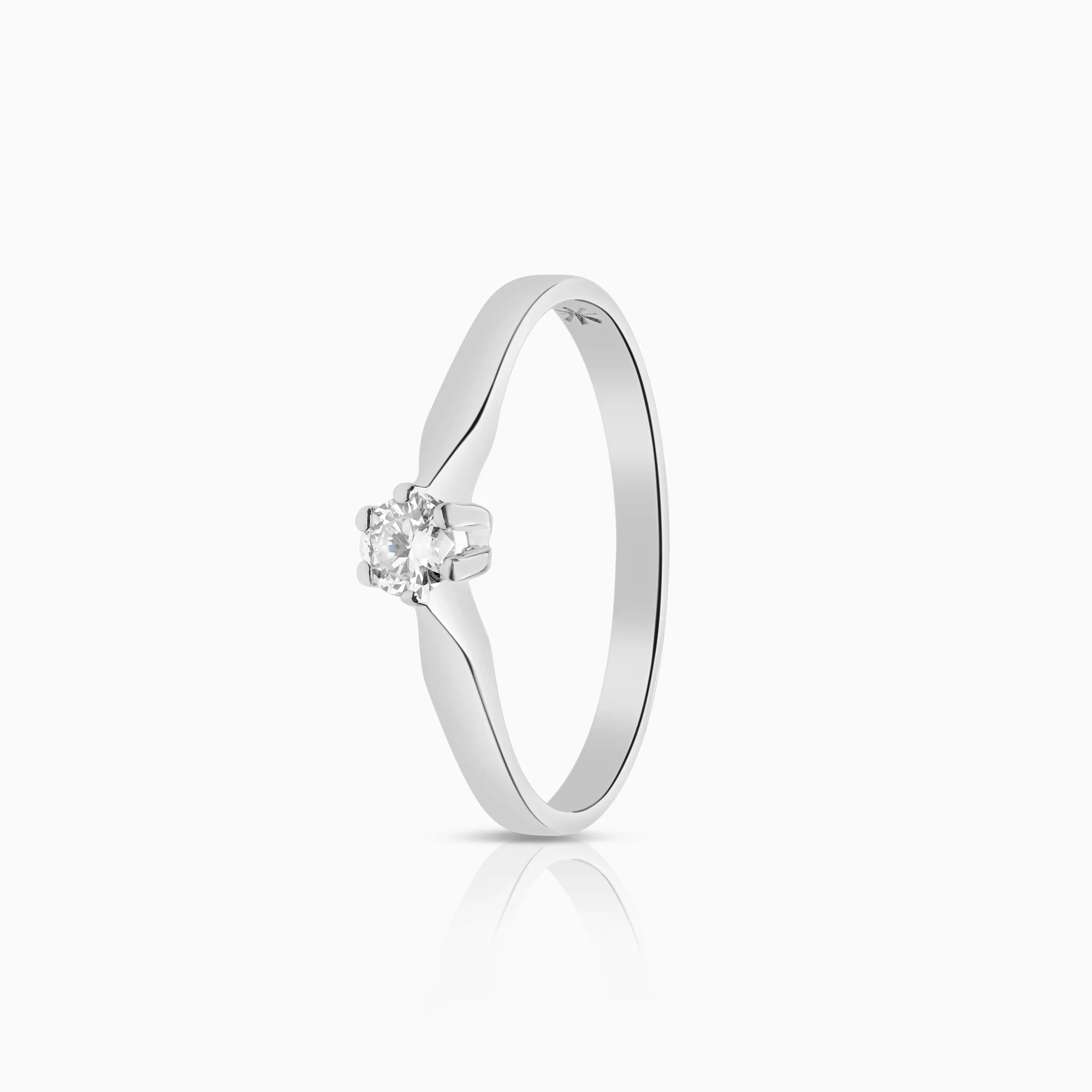 Solitaire ring 0.14ct 18K white gold