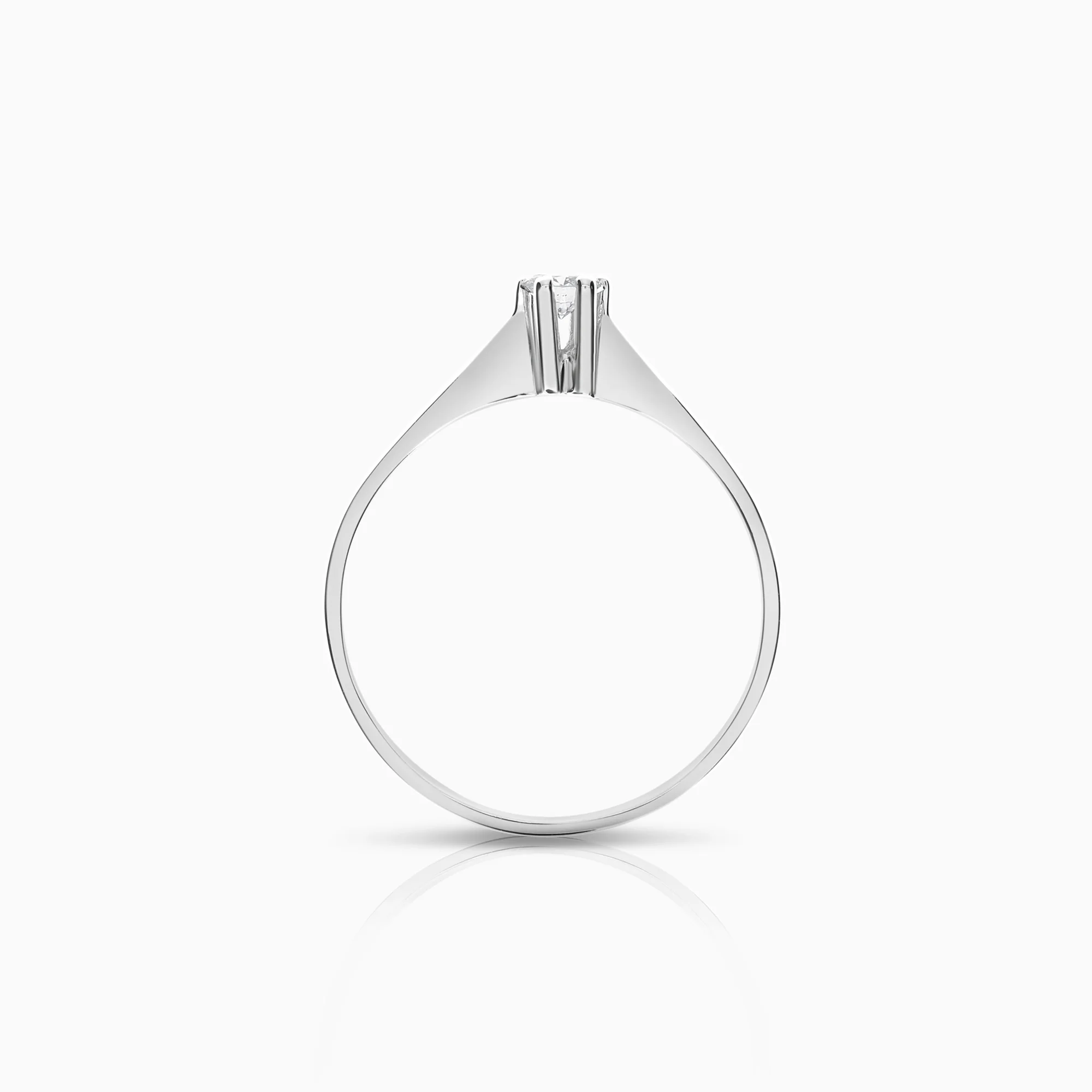 Solitaire ring 0.14ct 18K white gold - Image 2