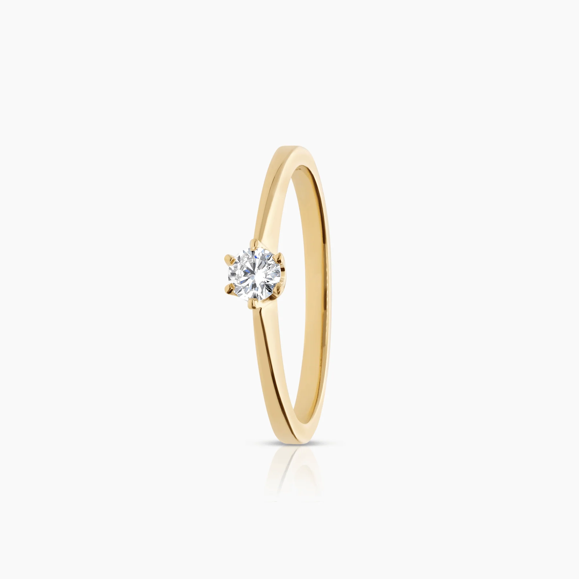 Solitaire ring 0.15ct 18K gold