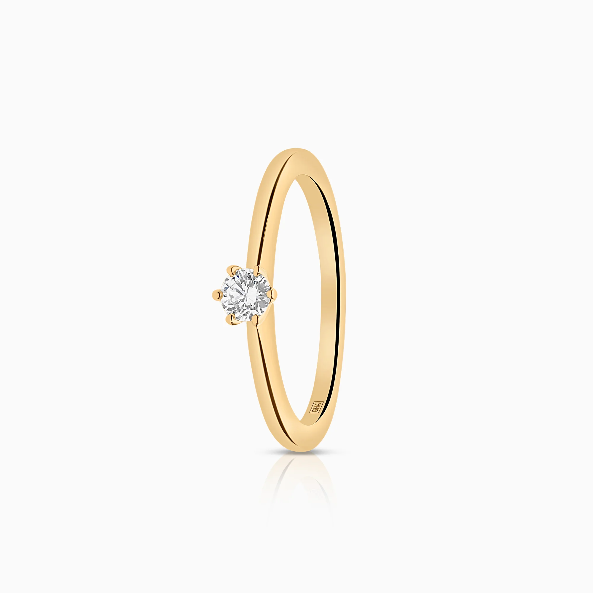 Solitaire ring 0.15ct 18K gold