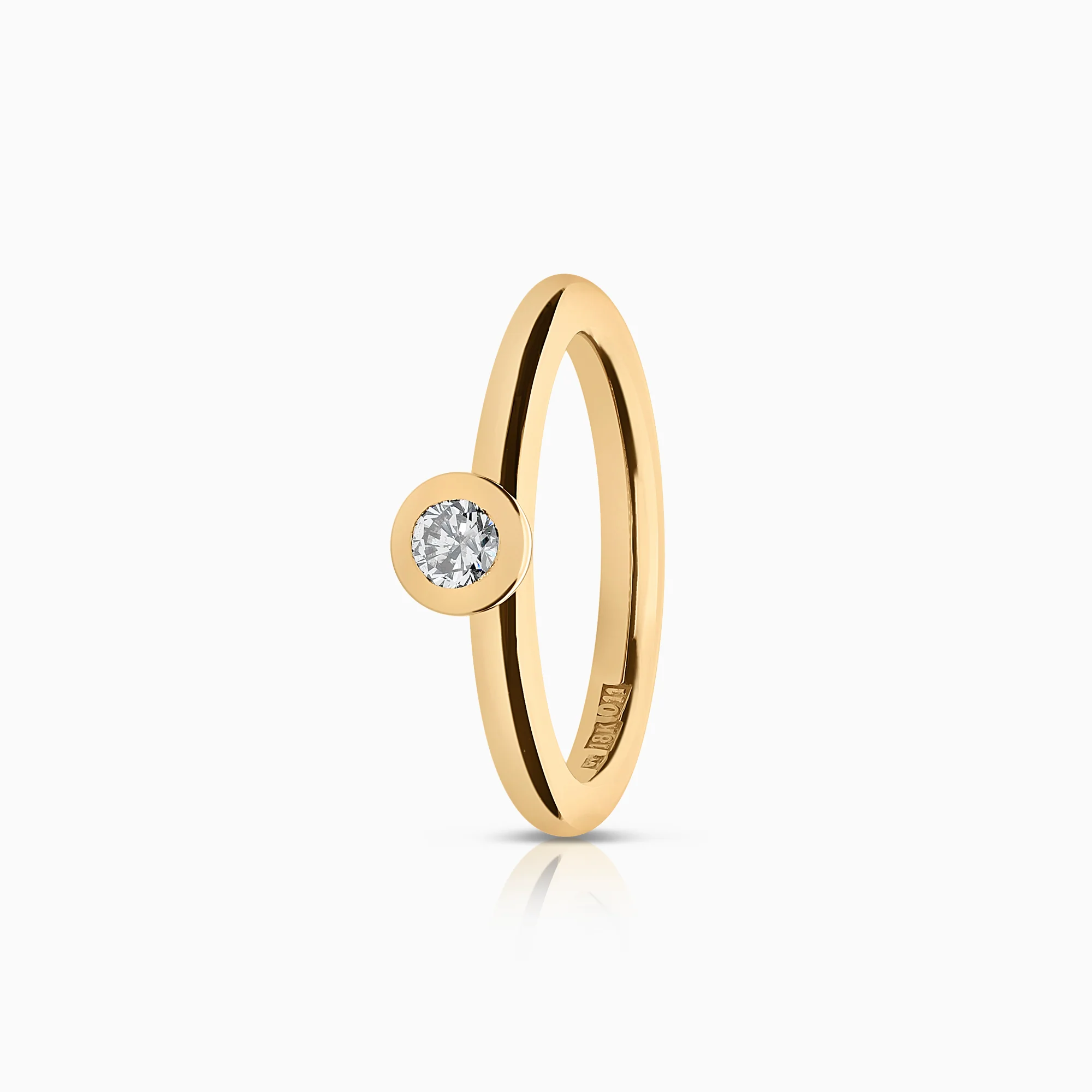 Solitaire ring 0.15ct 18K gold