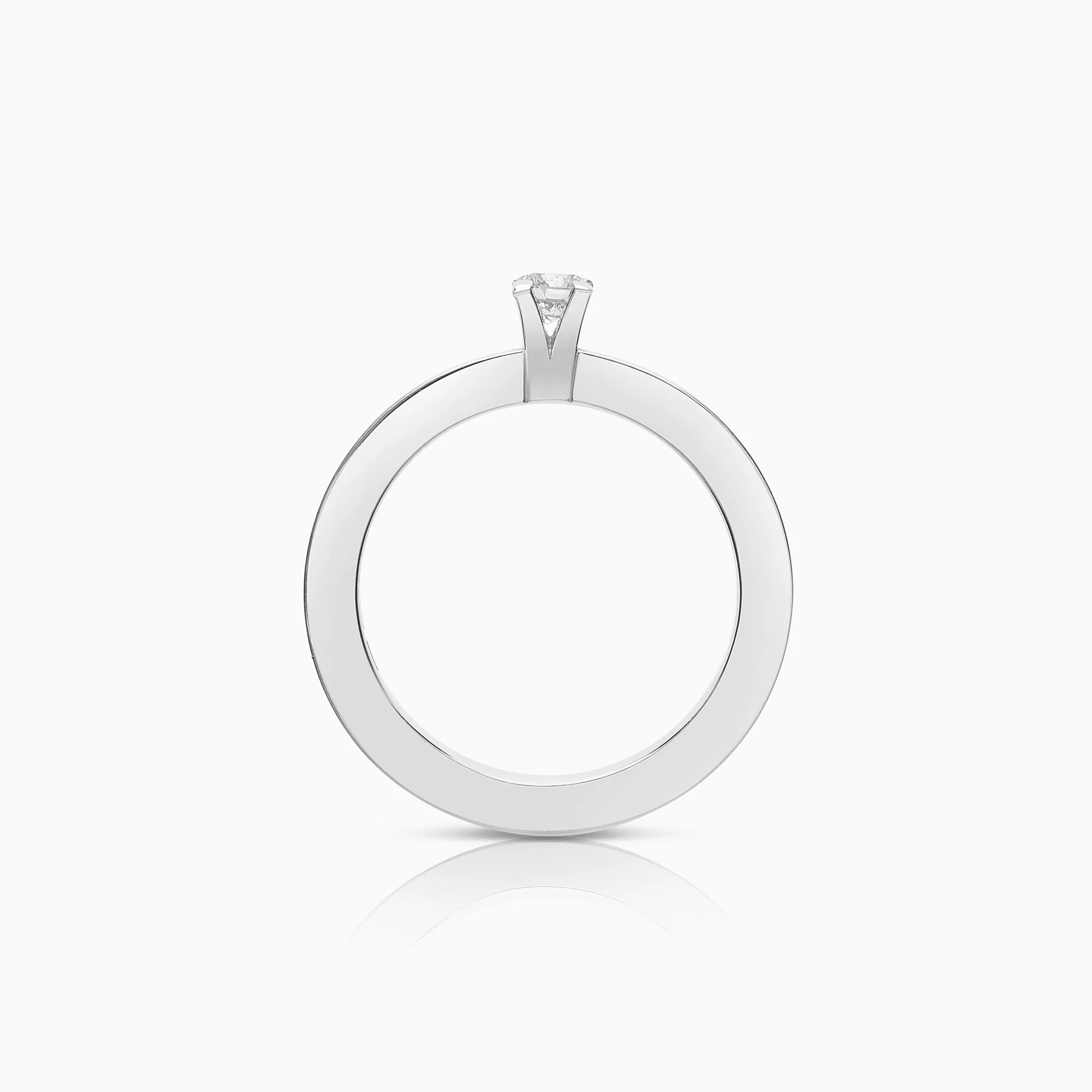 Solitaire ring 0.15ct 18K white gold - Image 2