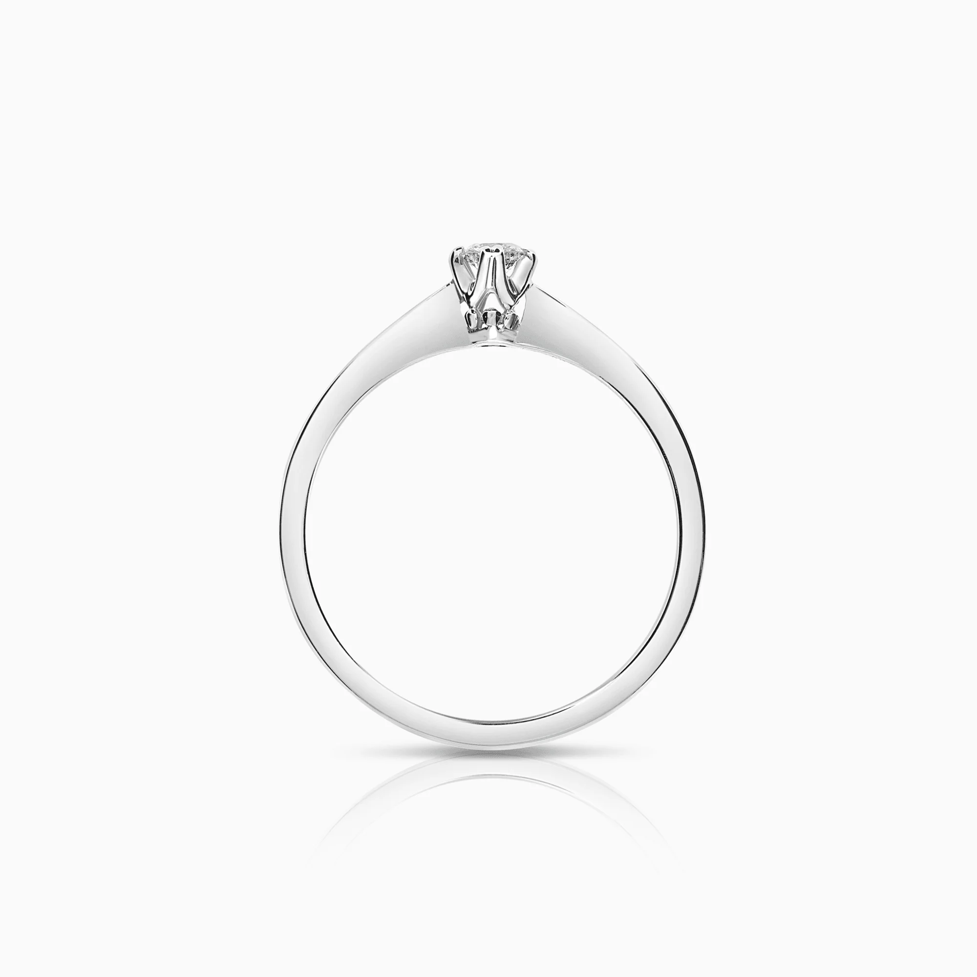 Solitaire ring 0.15ct 18K white gold - Image 2