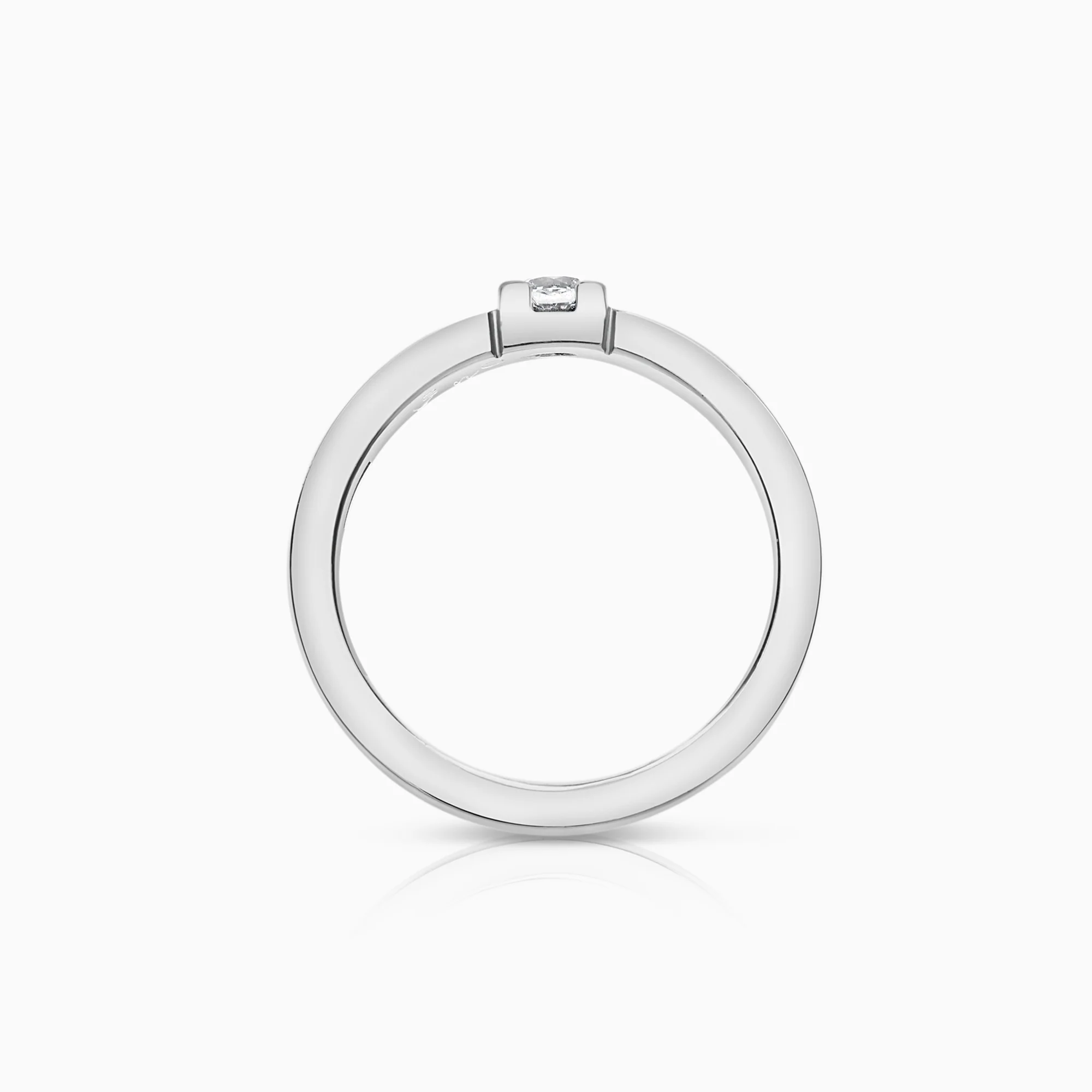 Solitaire ring 0.15ct 18K white gold - Image 2