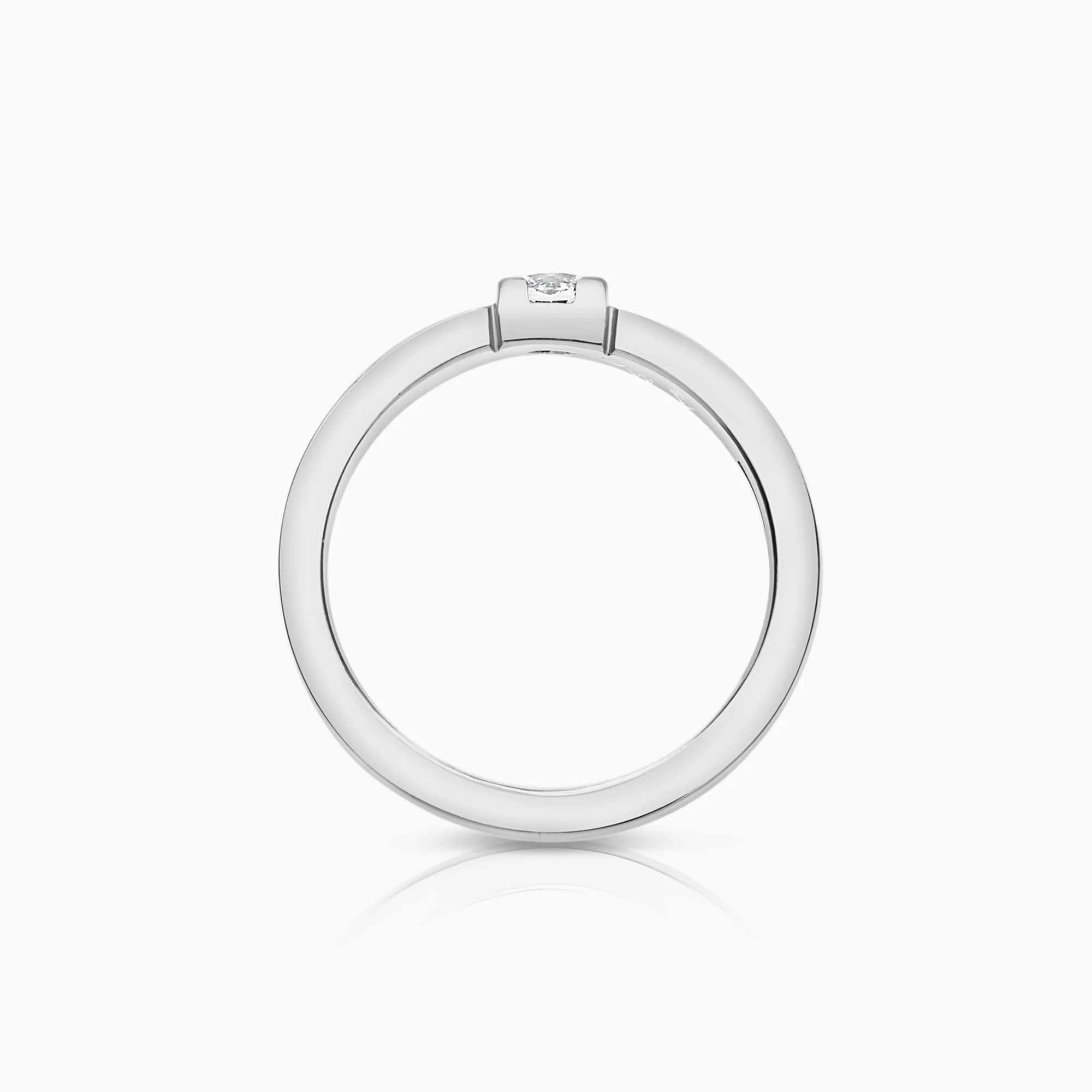 Solitaire ring 0.15ct 18K white gold - Image 2