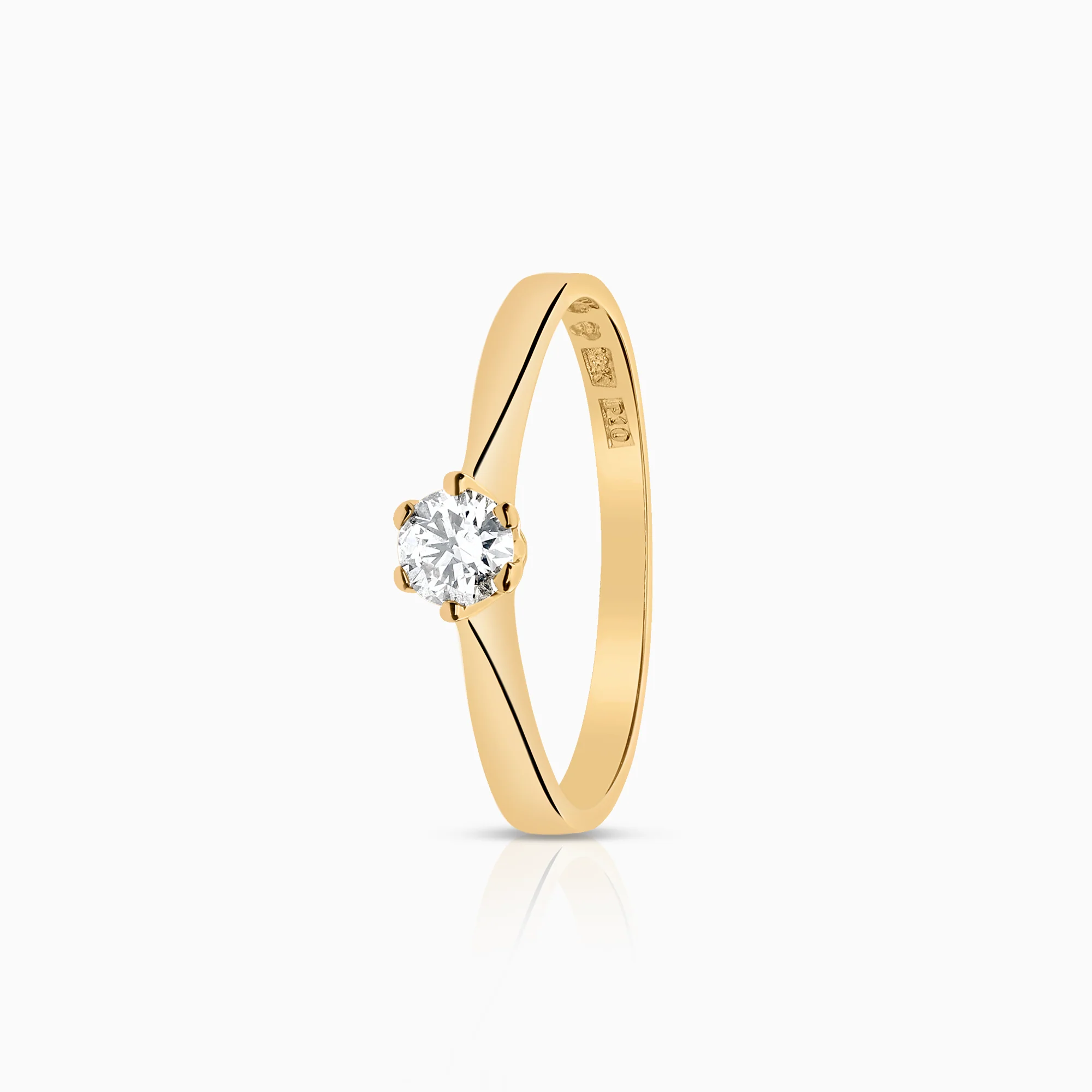 Solitaire ring 0.17ct 18K gold