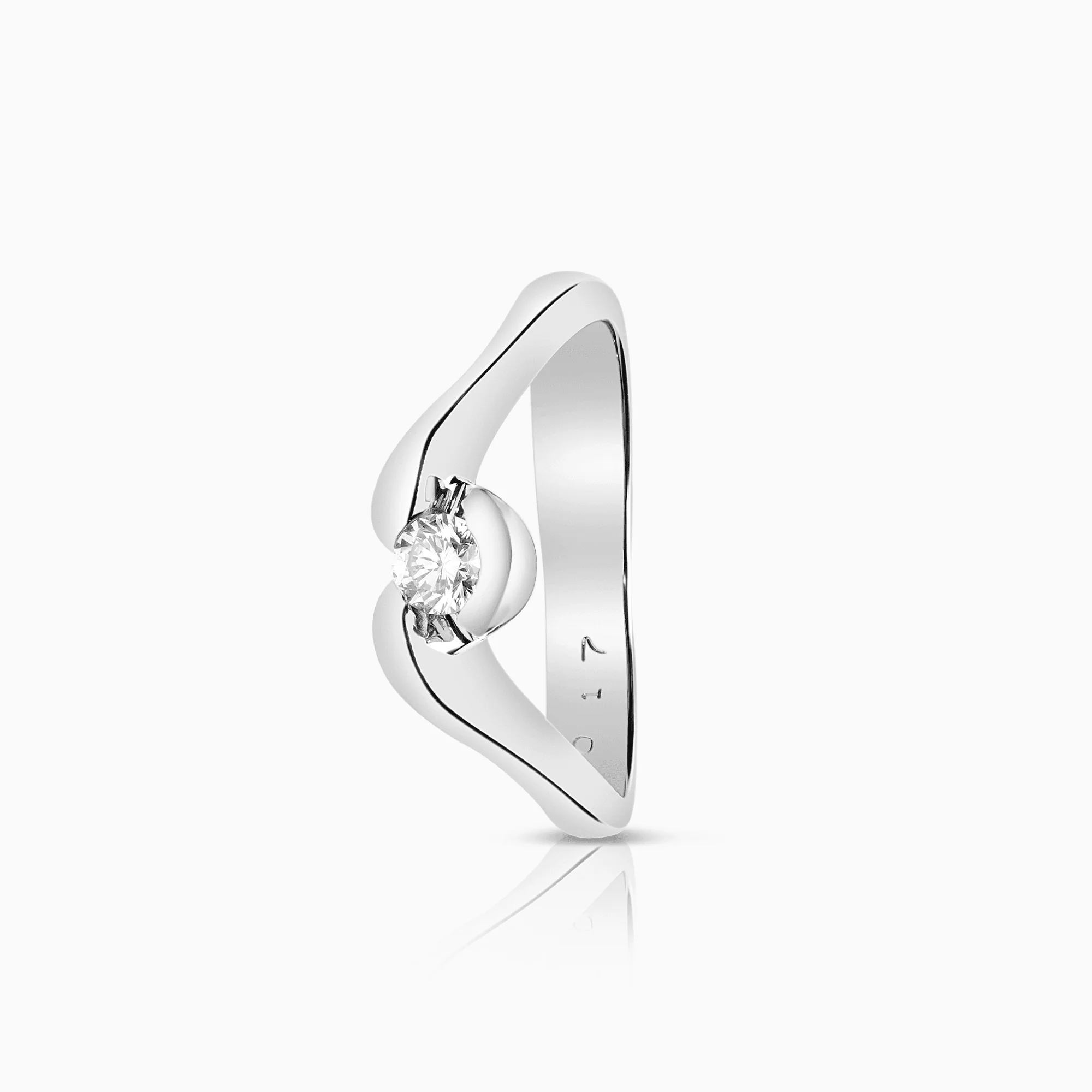 Solitaire ring 0.17ct 18K white gold