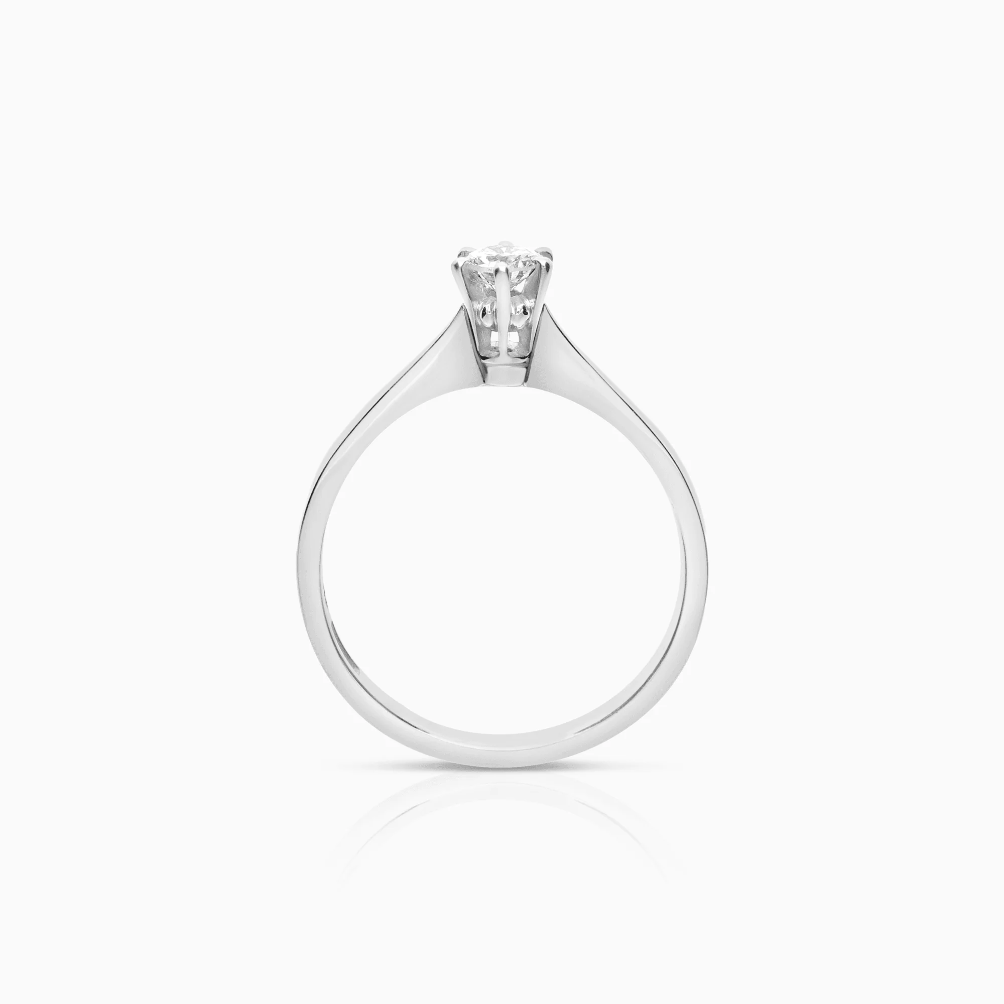 Solitaire ring 0.17ct 18K white gold - Image 3