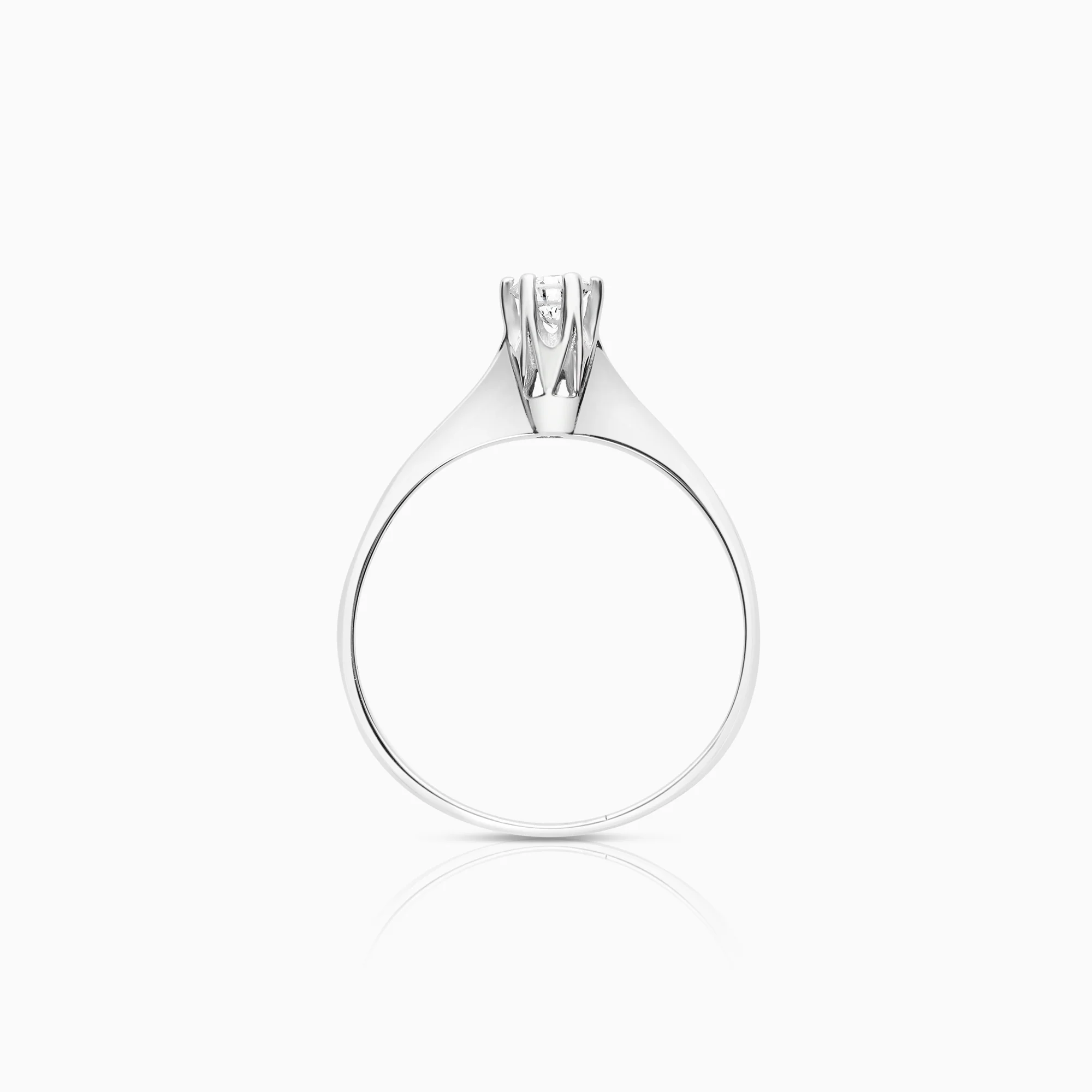 Solitaire ring 0.17ct 18K white gold - Image 2