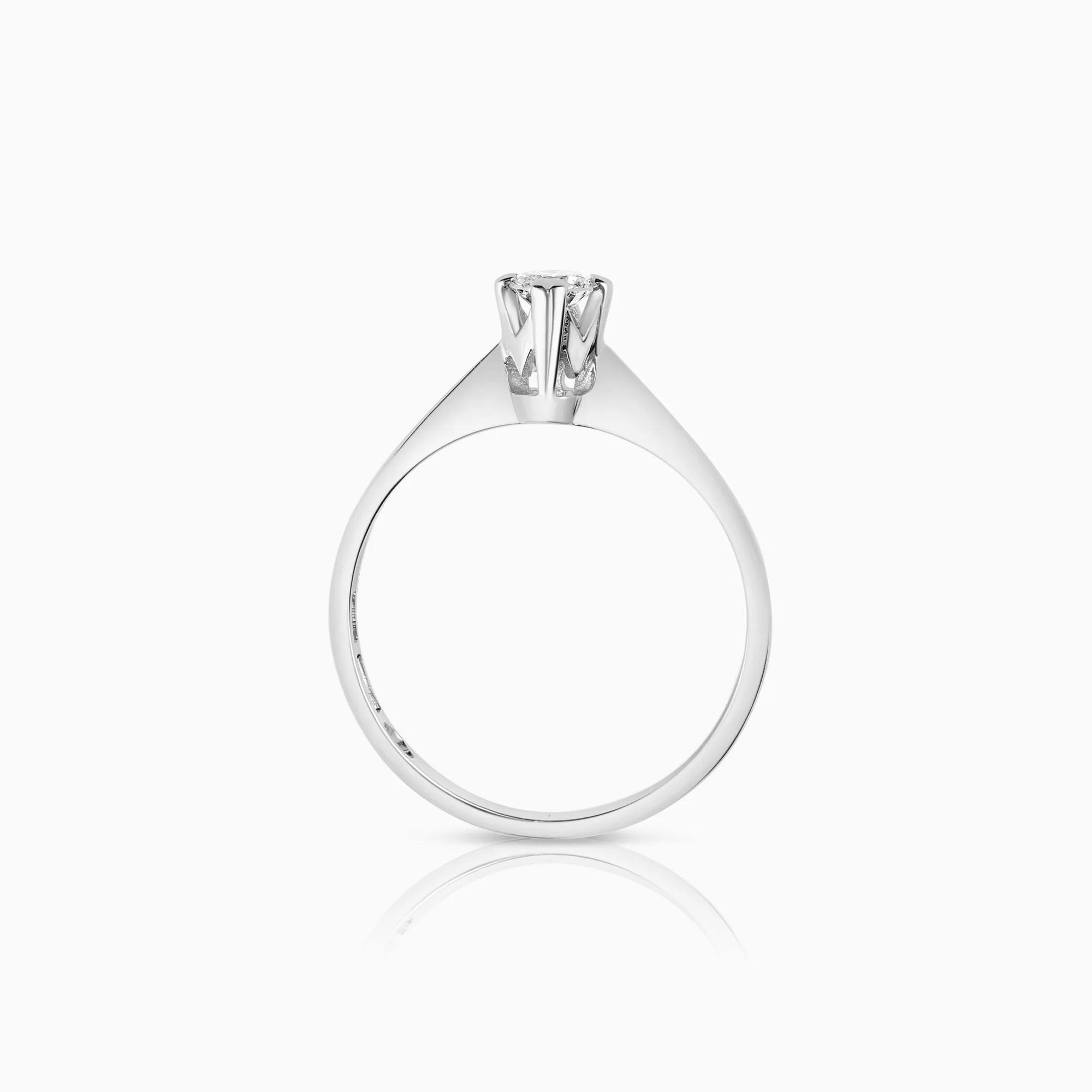 Solitaire ring 0.17ct 18K white gold - Image 2