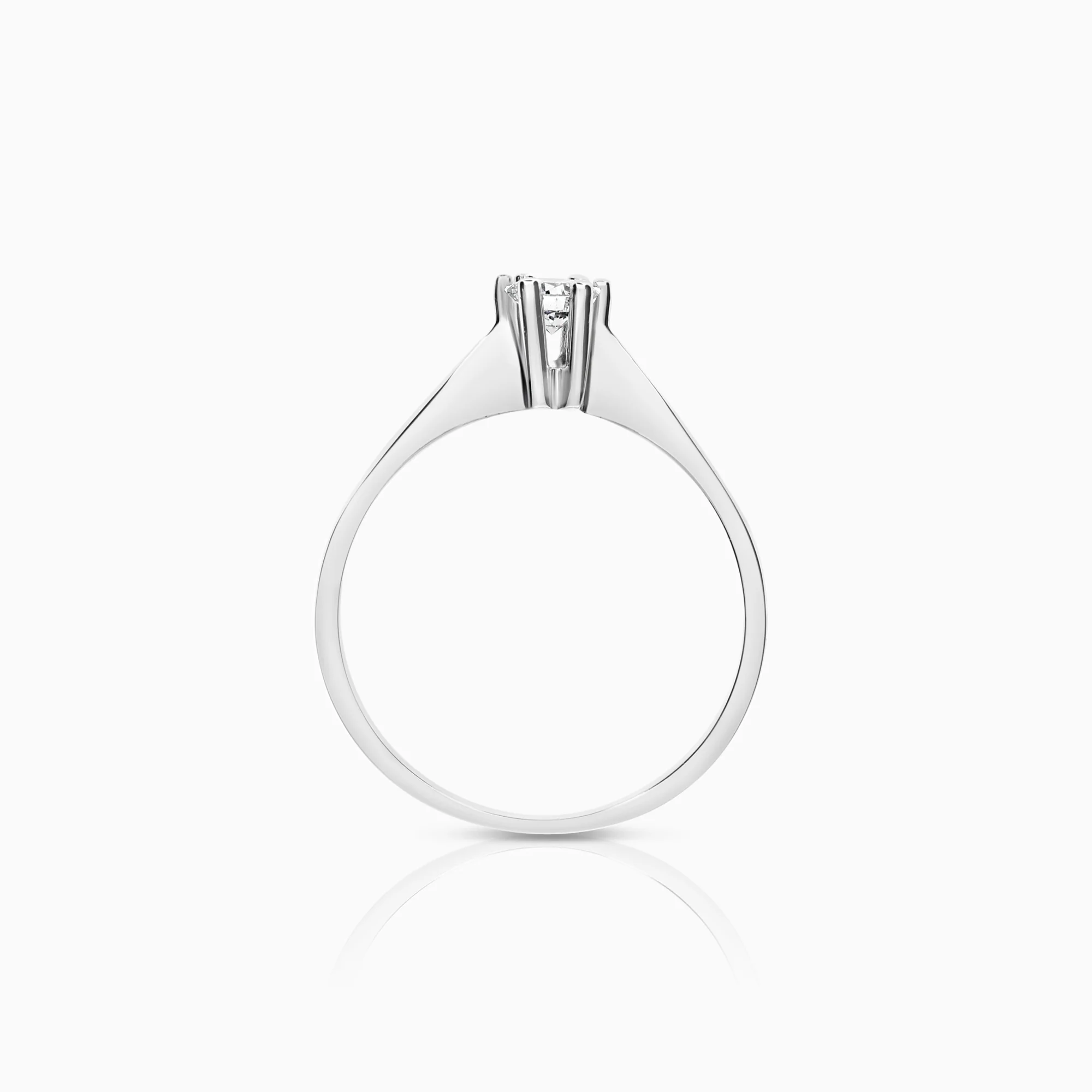 Solitaire ring 0.17ct 18K white gold - Image 2