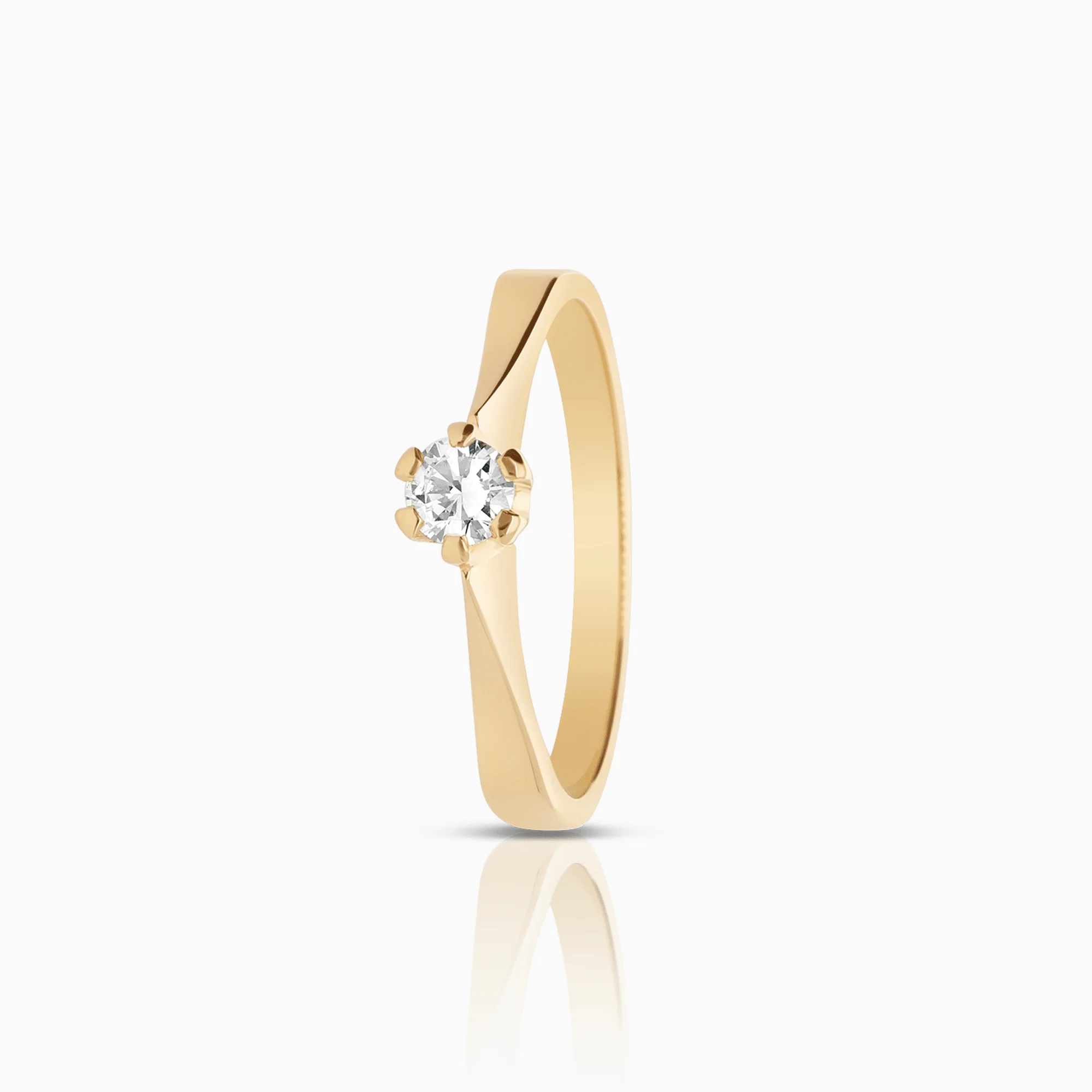 Solitaire ring 0.18ct 18K gold