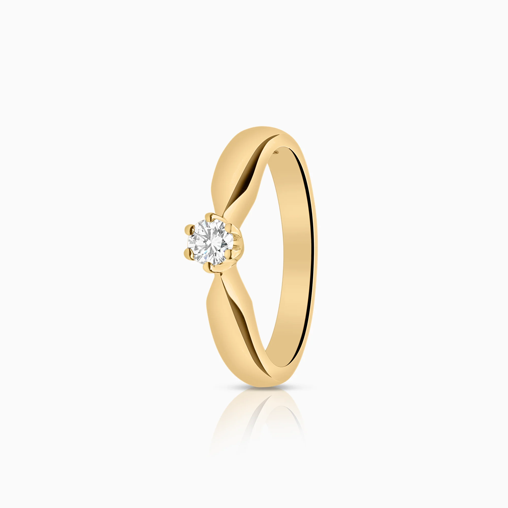 Solitaire ring 0.18ct 18K gold