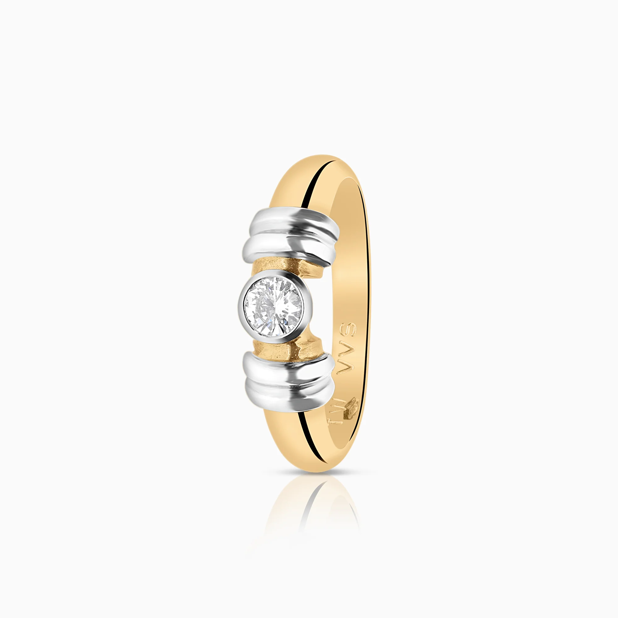 Solitaire ring 0.18ct 18K gold