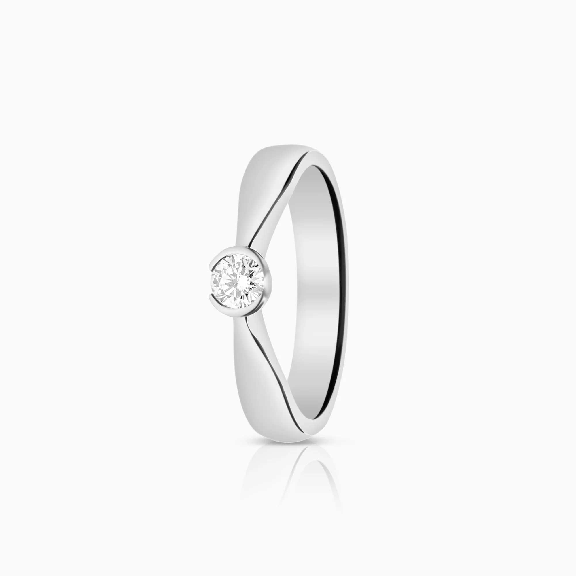 Solitaire Ring 0.18ct 18K White Gold