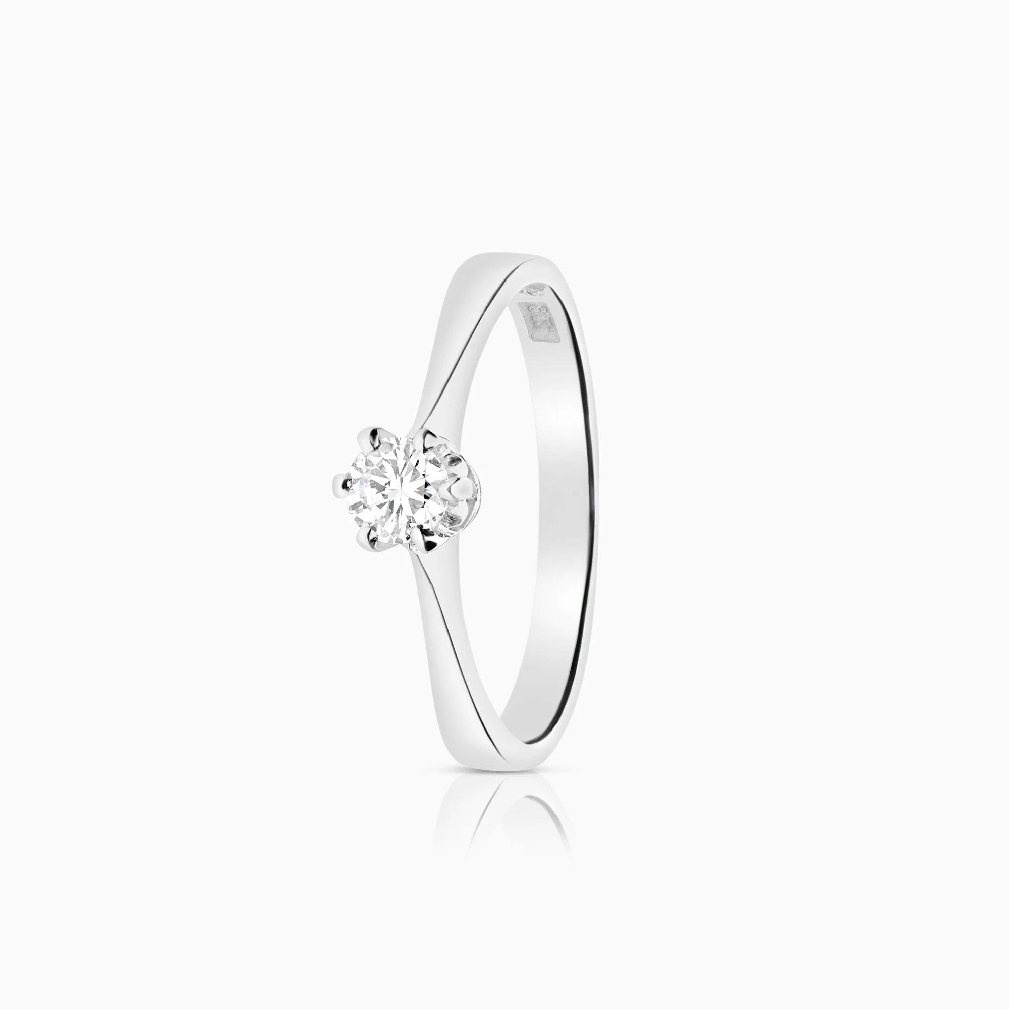 Solitaire Ring 0.18ct 18K White Gold