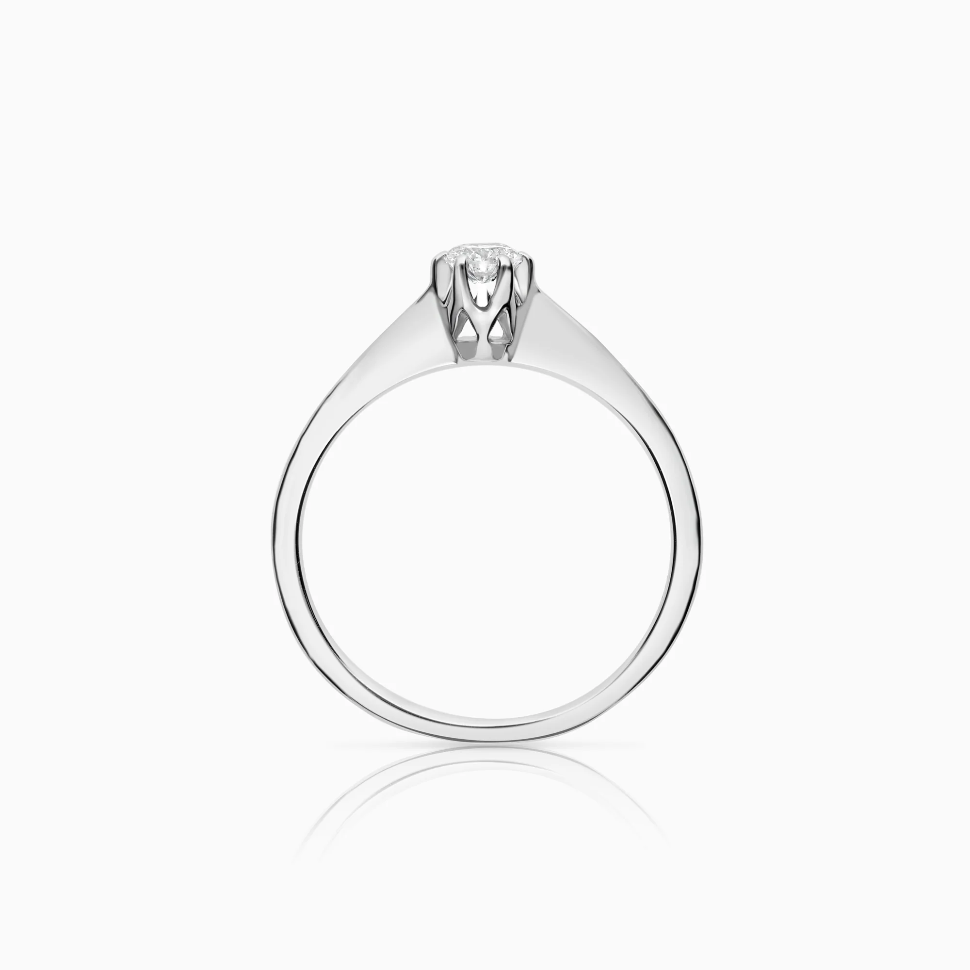 Solitaire ring 0.19ct 18K white gold - Image 2