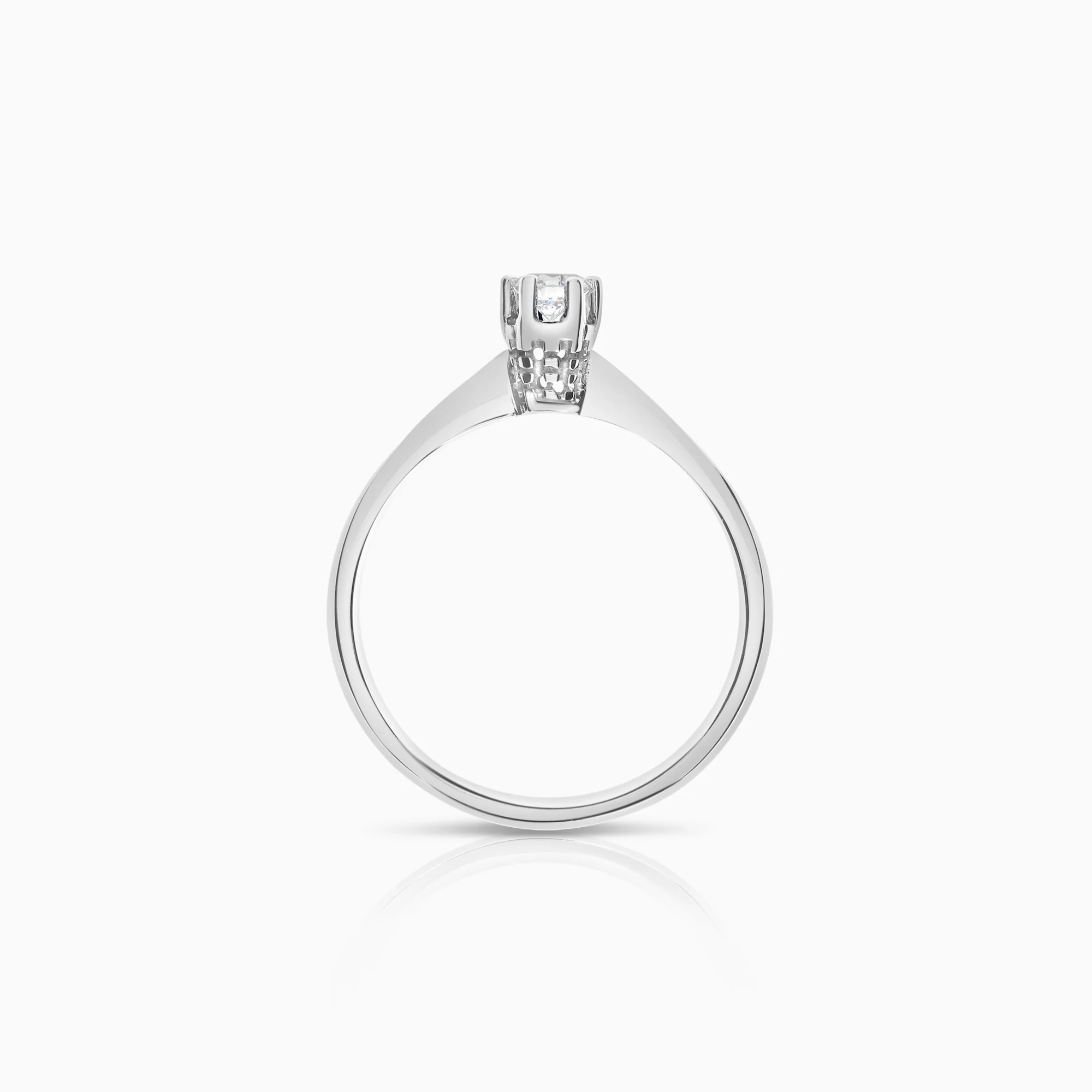 Solitaire ring 0.20ct 14K white gold - Image 2