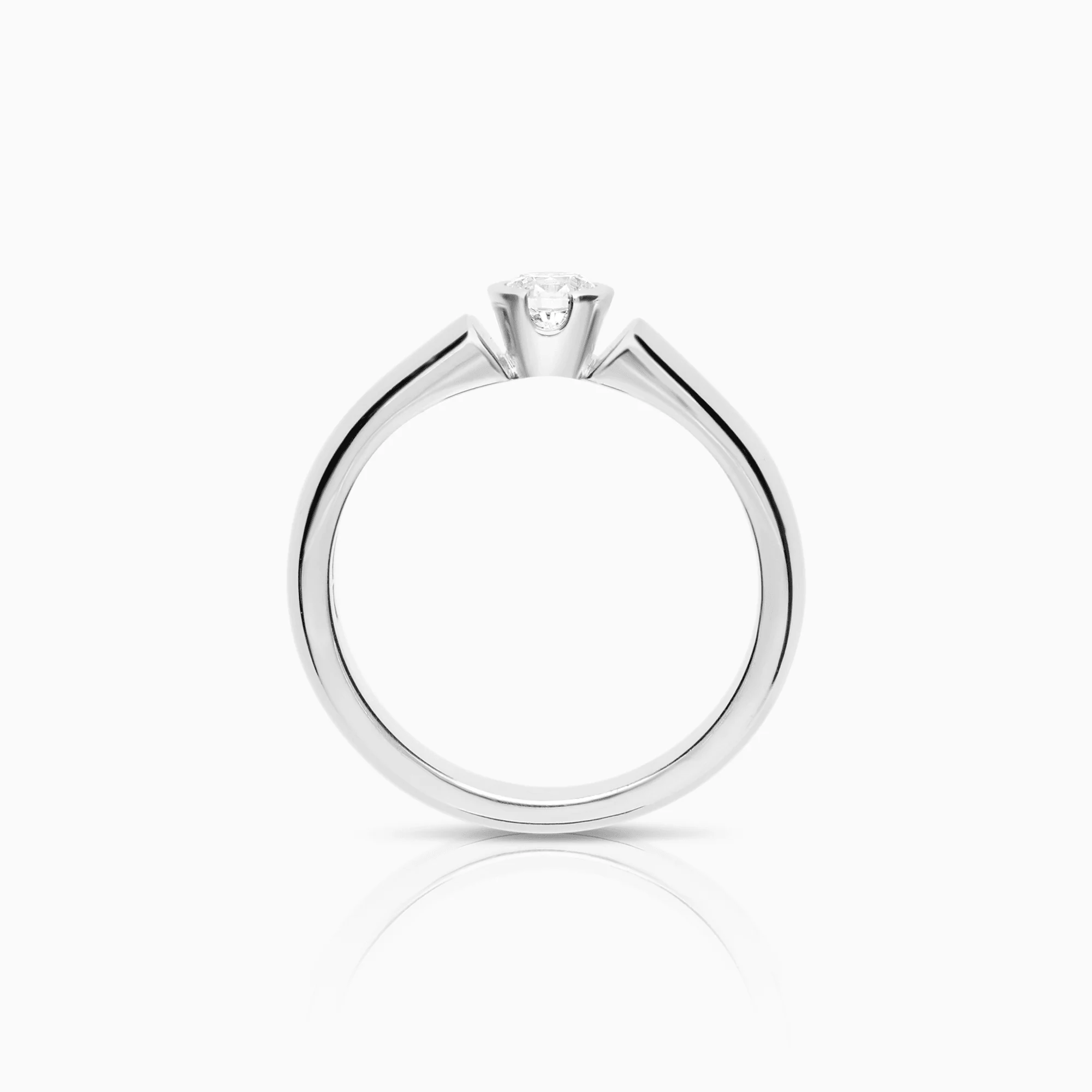 Solitaire ring 0.20ct 18K white gold - Image 2