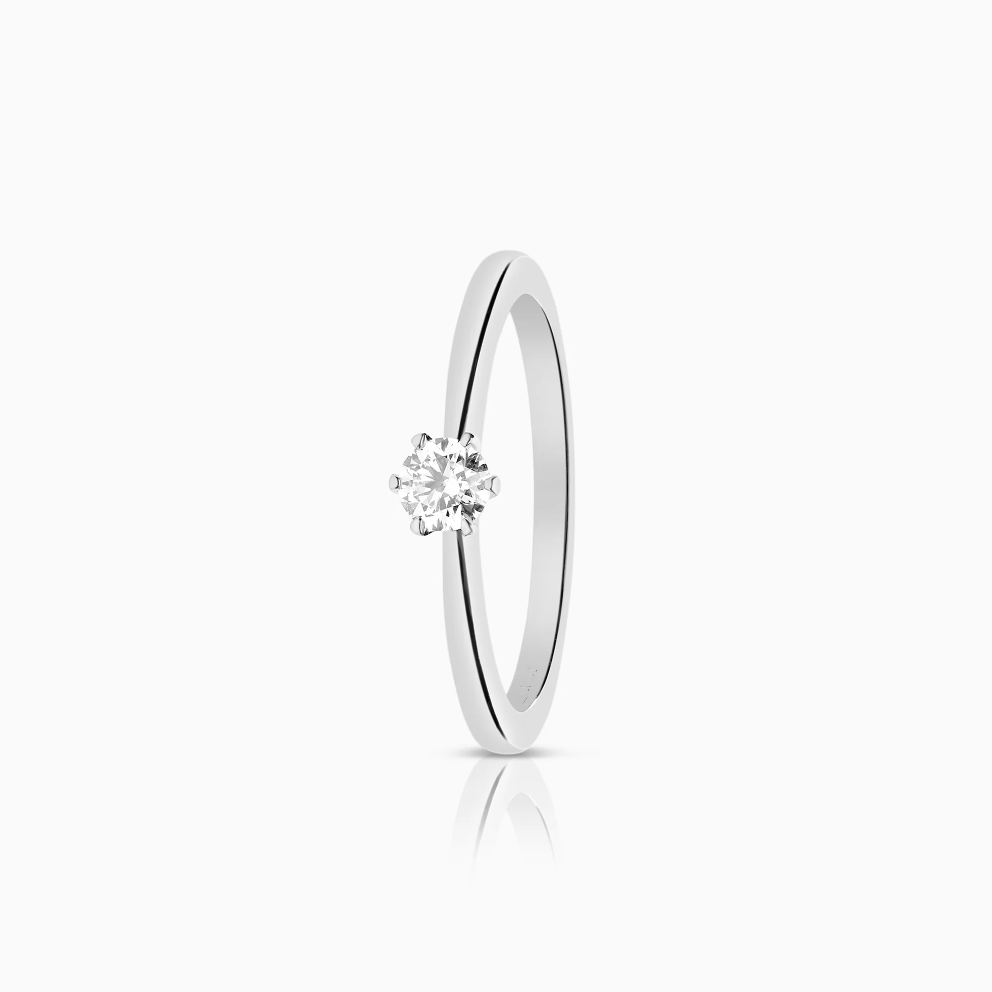 Solitaire ring 0.20ct 18K white gold