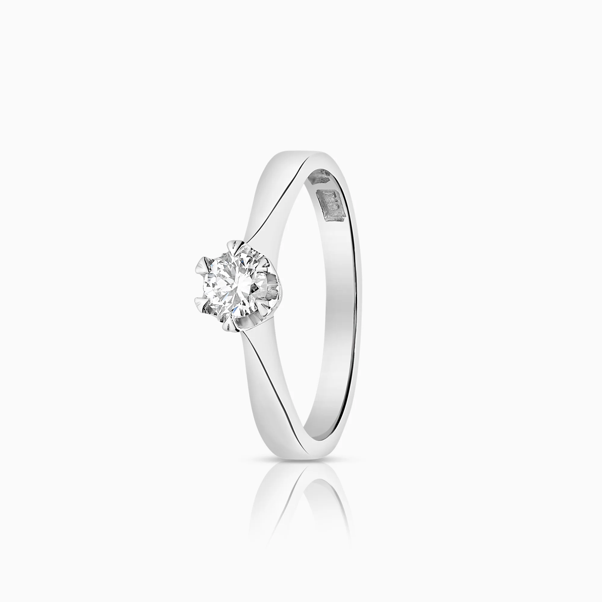 Solitaire Ring 0.21ct 18K White Gold