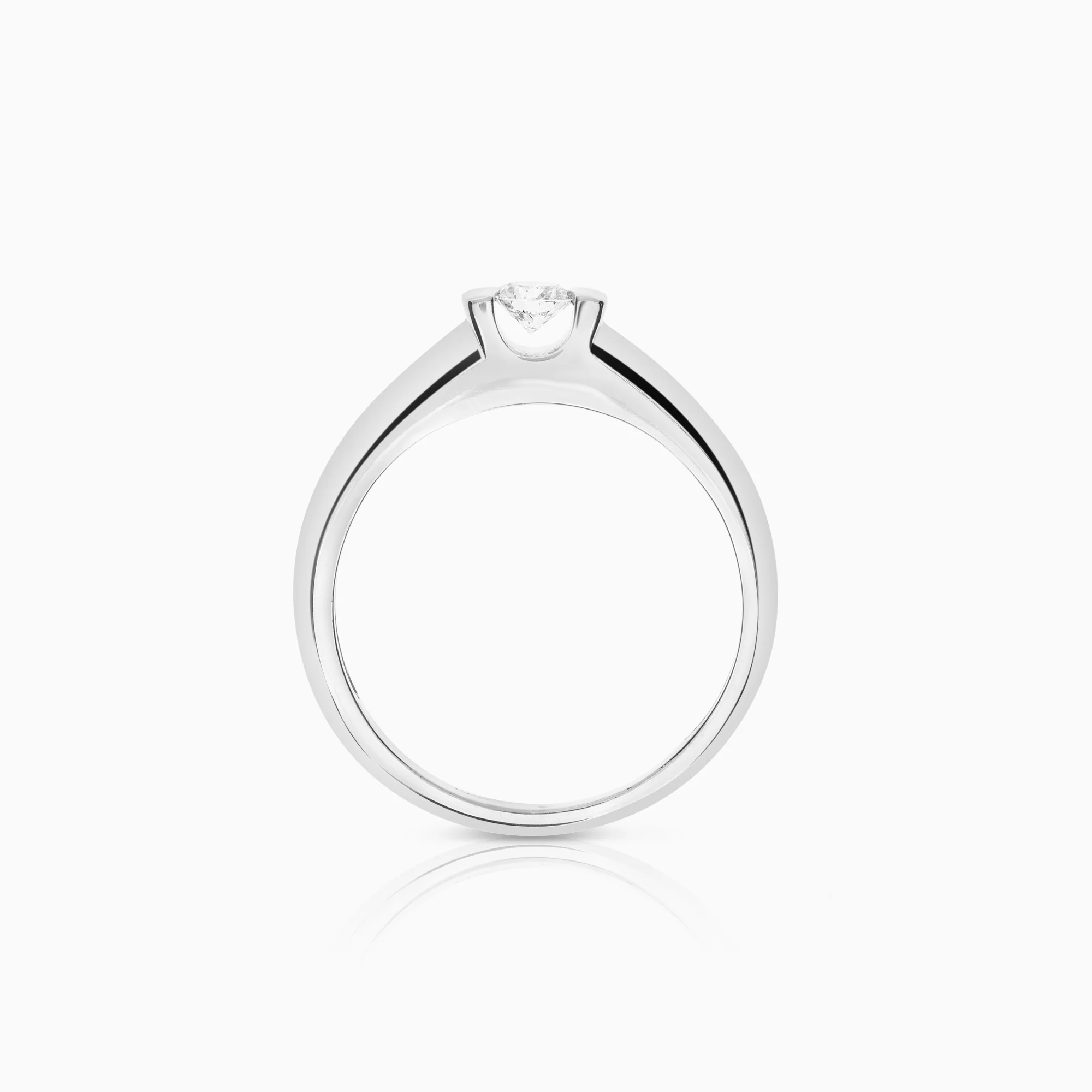 Solitaire ring 0.22ct 18K white gold - Image 2