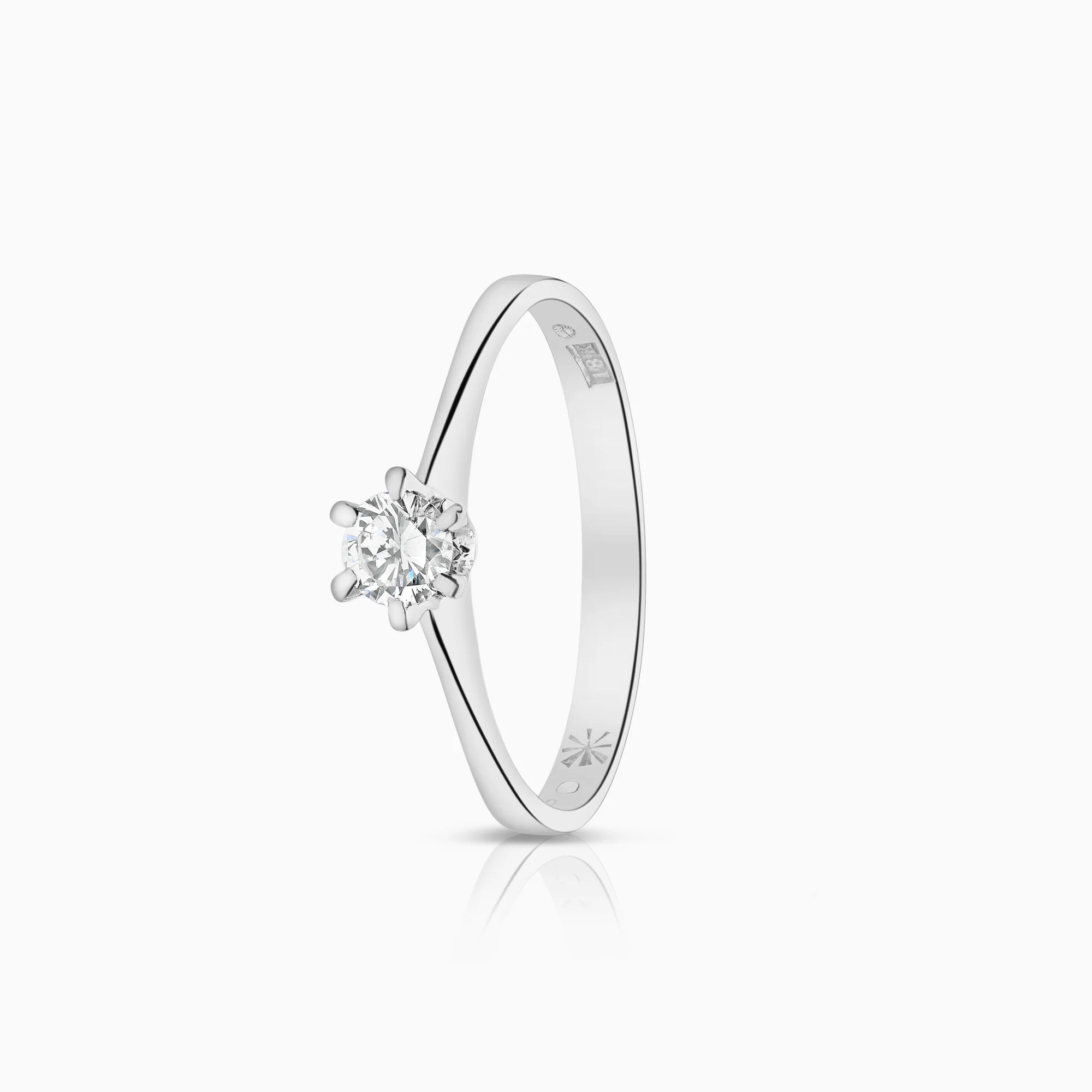 Solitaire ring 0.24ct 18K white gold
