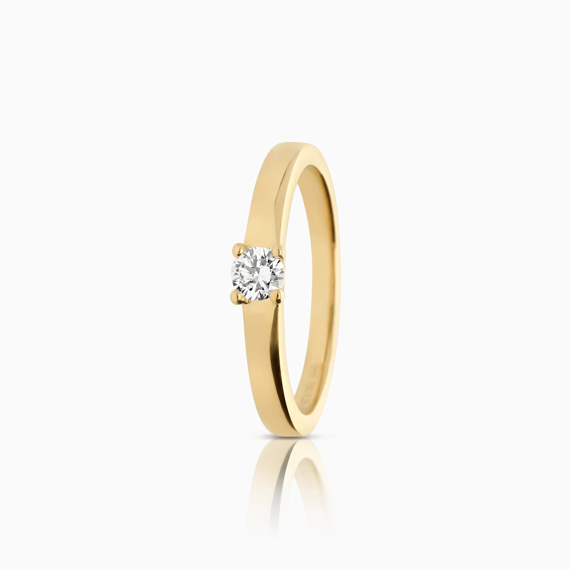 Solitaire ring 0.25ct 18K gold