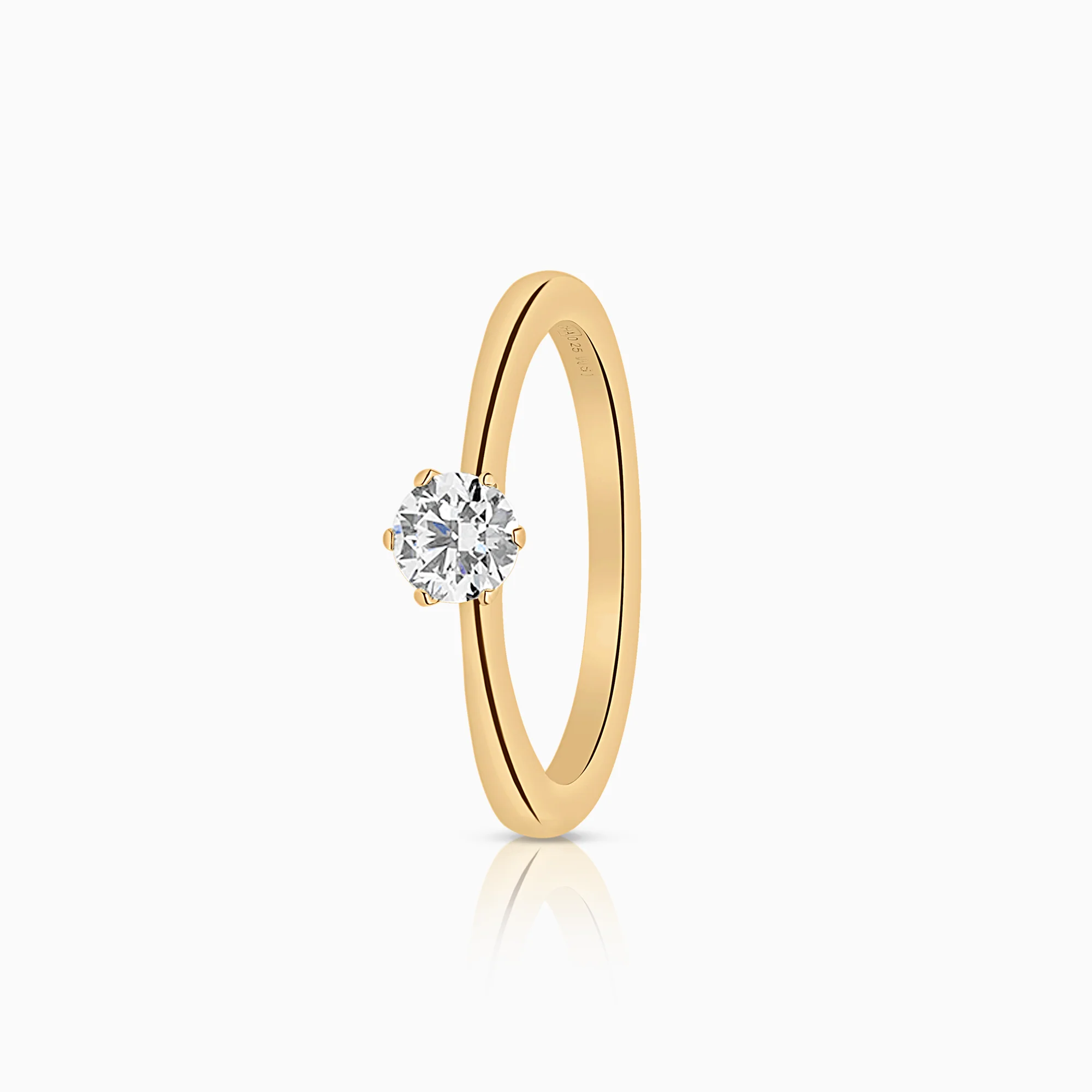 Solitaire ring 0.25ct 18K gold