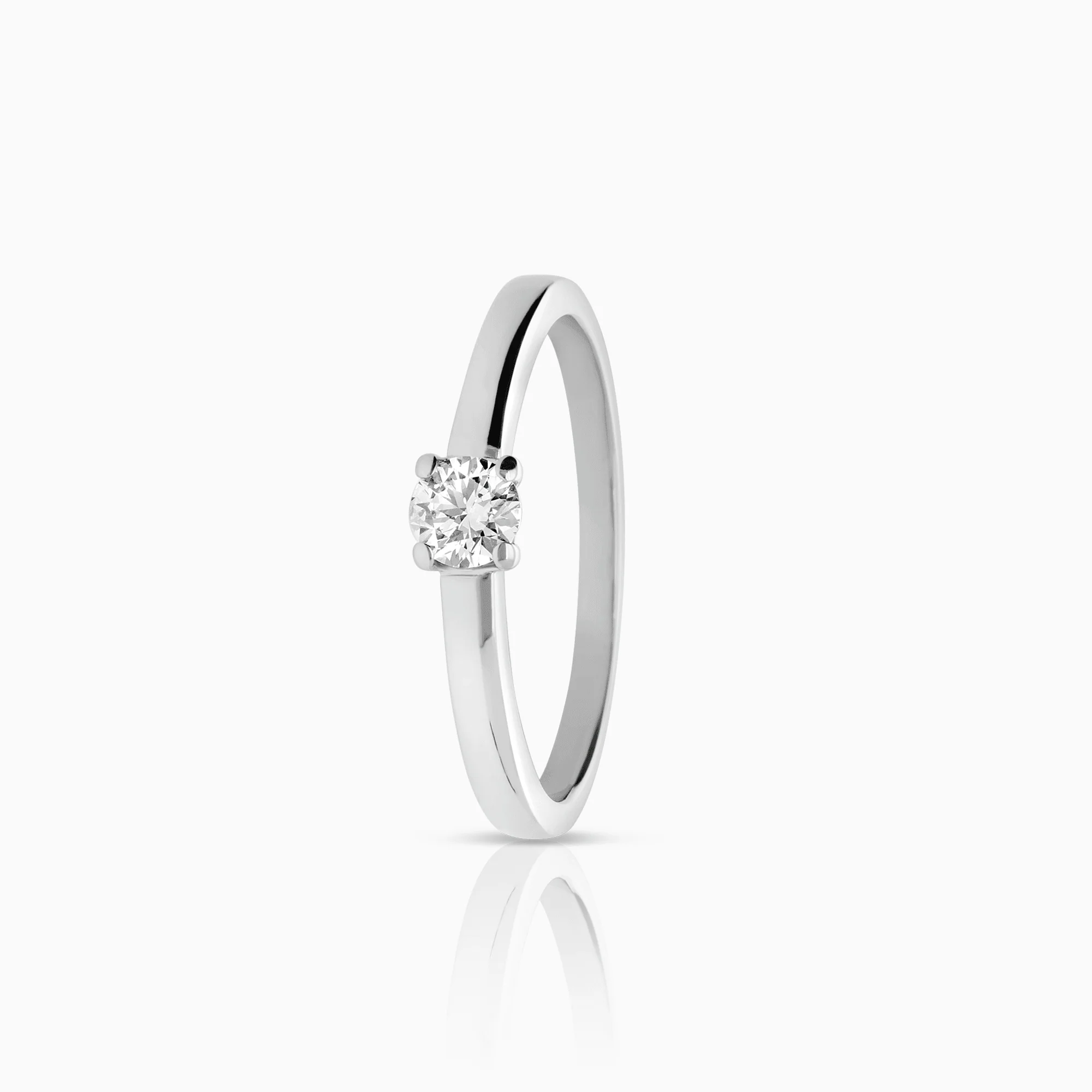 Solitaire ring 0.25ct 18K white gold