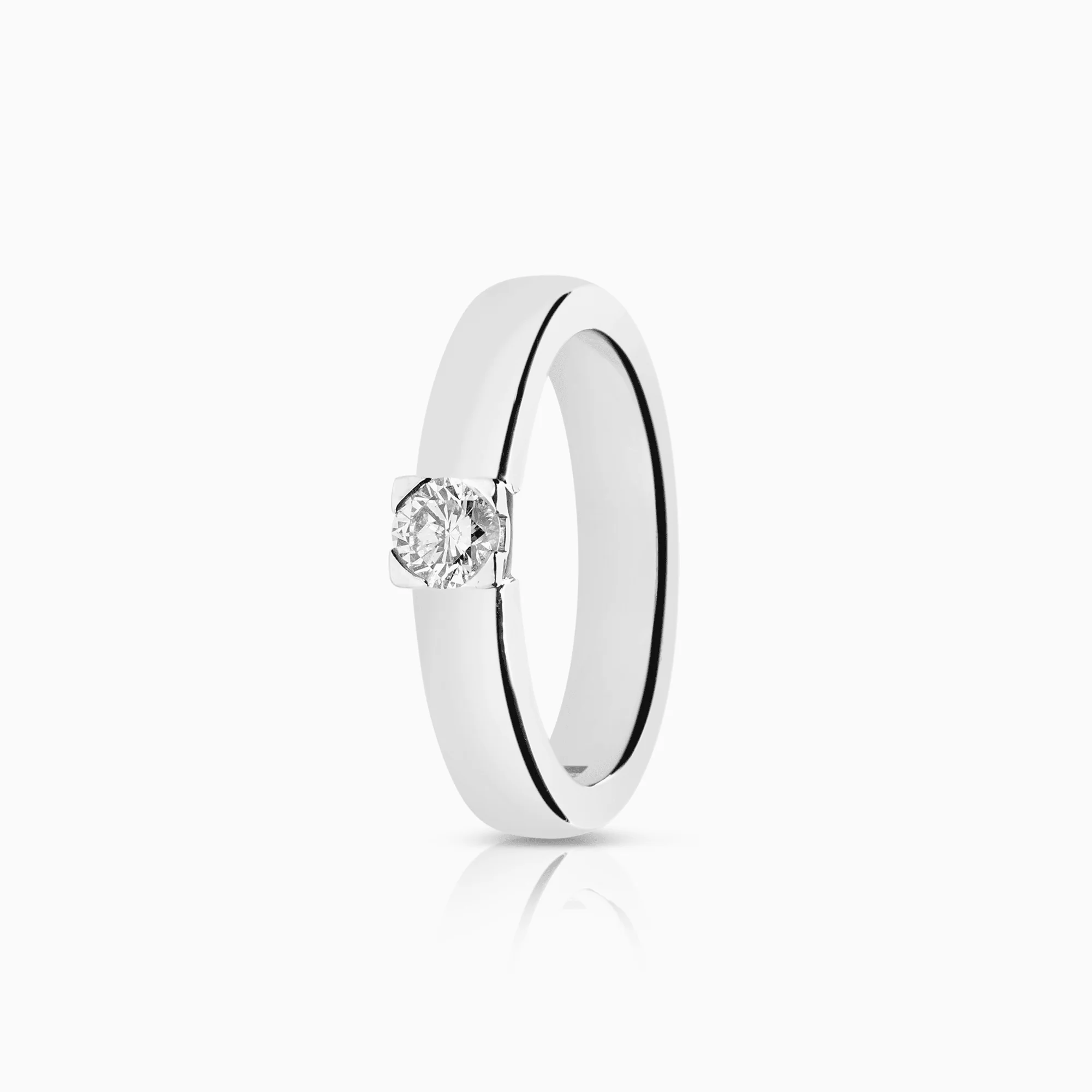 Solitaire ring 0.25ct 18K white gold