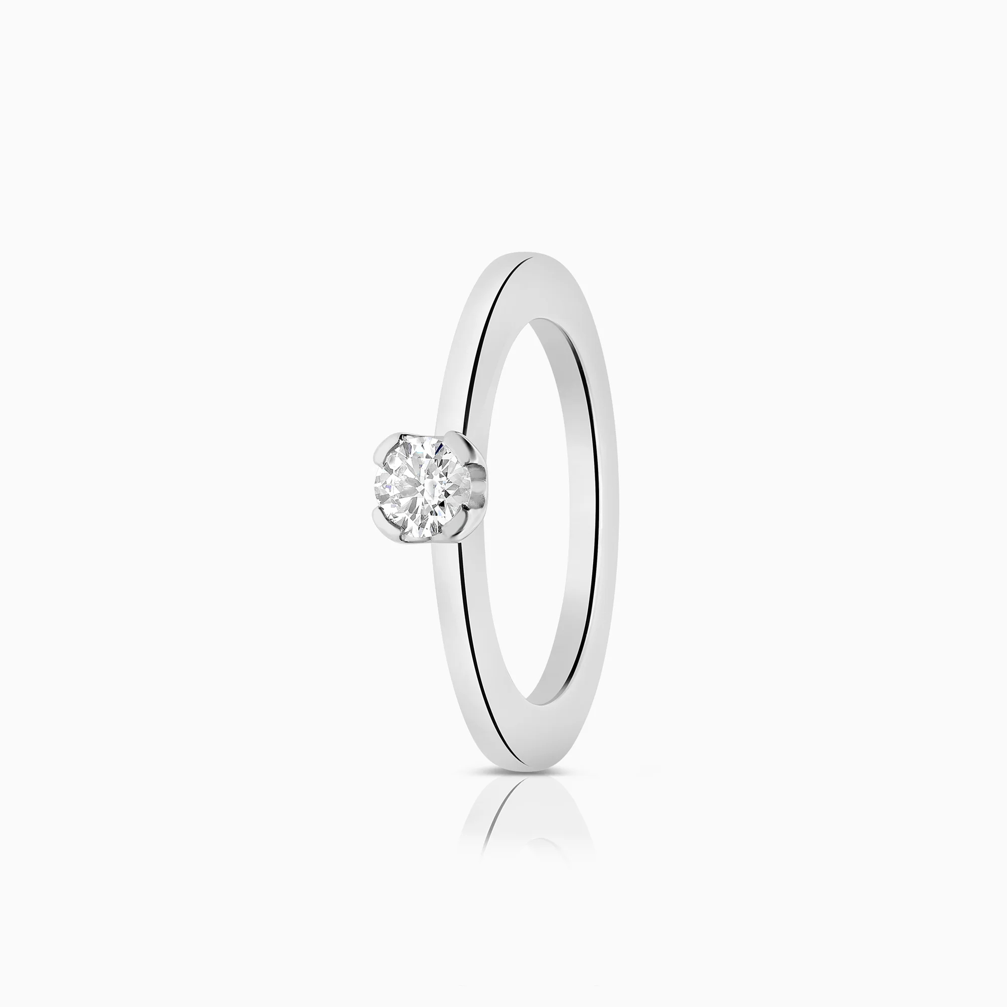 Solitaire ring 0.25ct 18K white gold